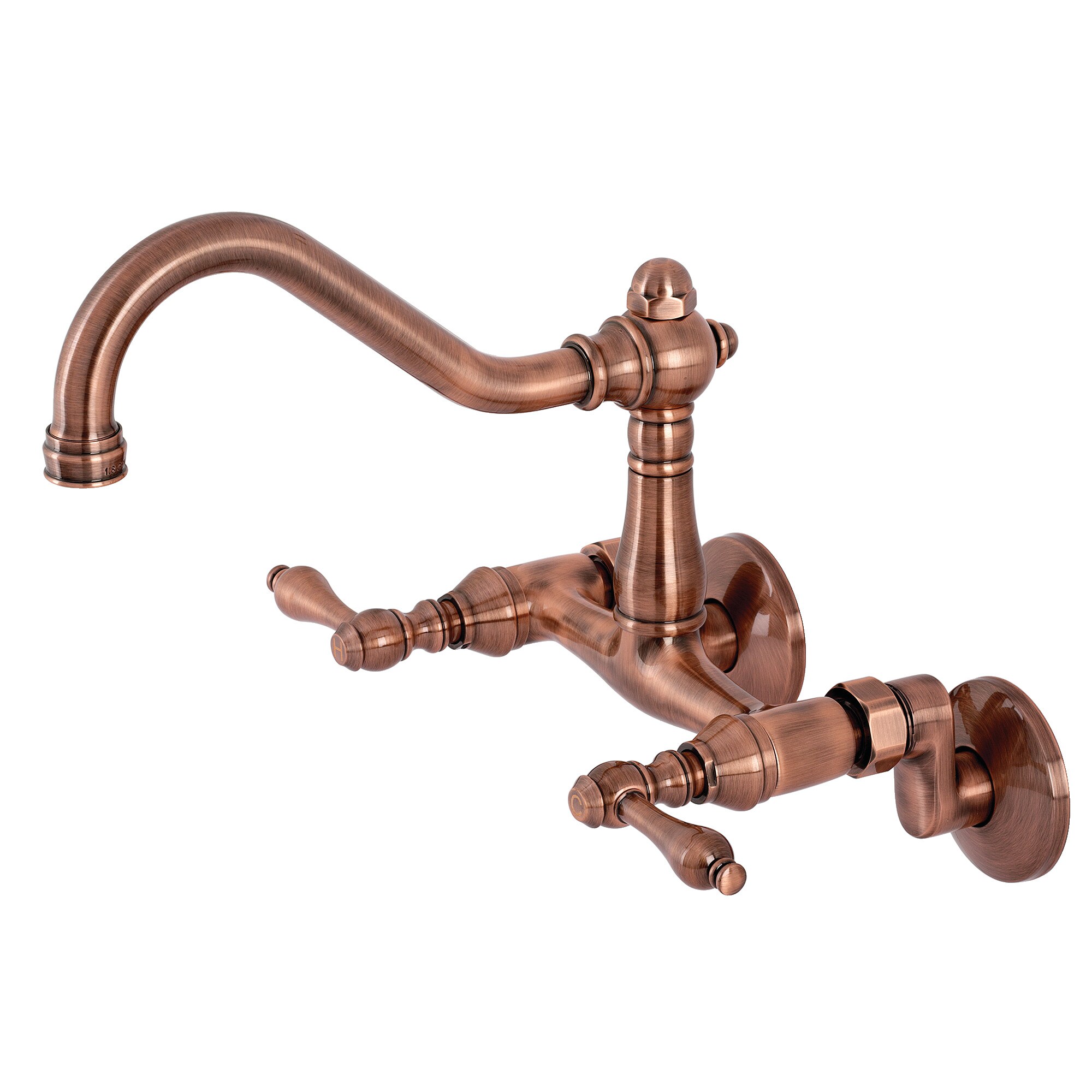 Kingston Brass WLKS322ALAC Vintage Antique copper Double Handle Wall-mount Kitchen Faucet