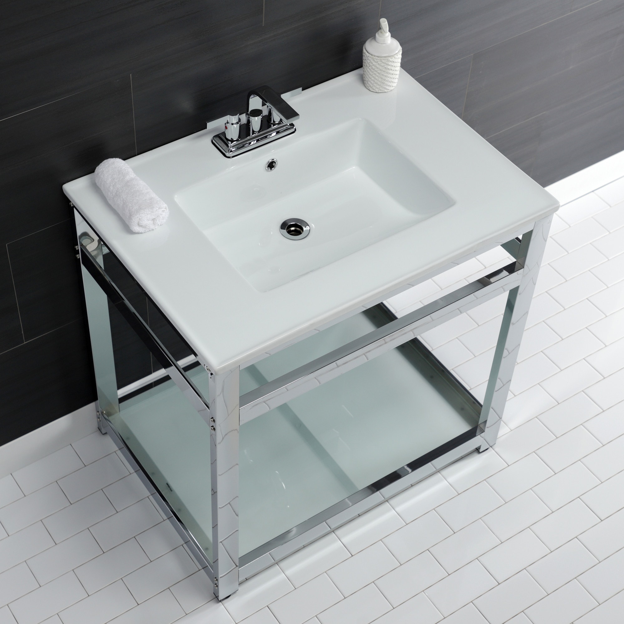 Kingston Brass WLVWP3122W4B1 Bath-Sink - View #7