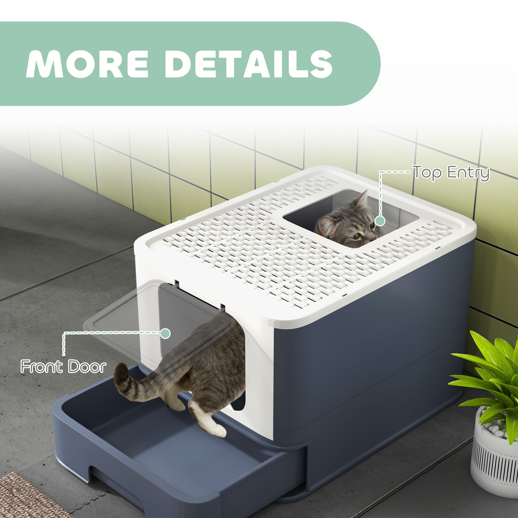 PawHut D31-092V00CW Cat-Litter-Box - View #4