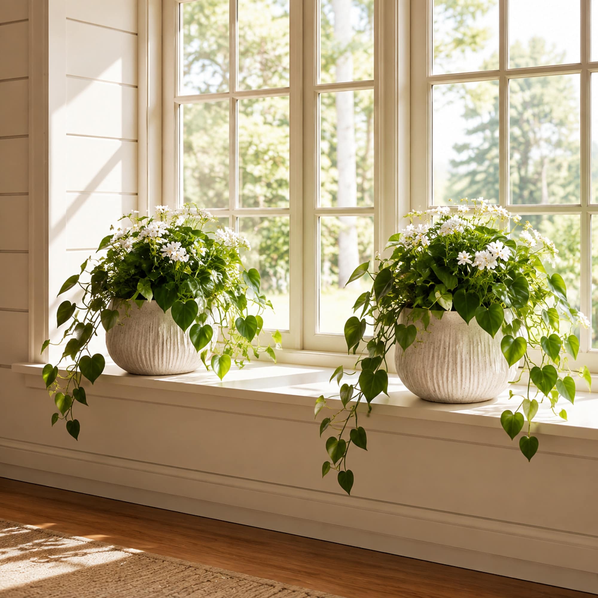 TEINIE Round Magnesium Oxide Planters with Drainage Holes for Indoor ...
