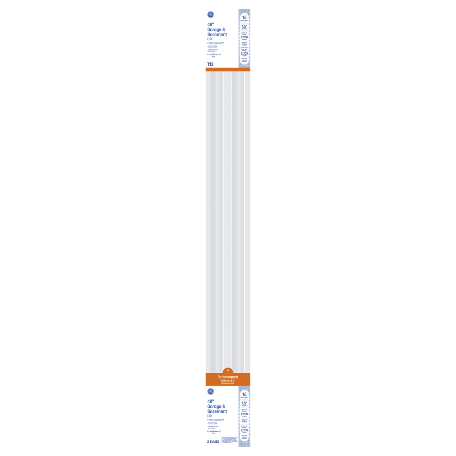 GE 93132071 40 -Watt EQ T12 Cool white Medium bi-pin (G13) LED Tube Light Bulb 2 -Pack