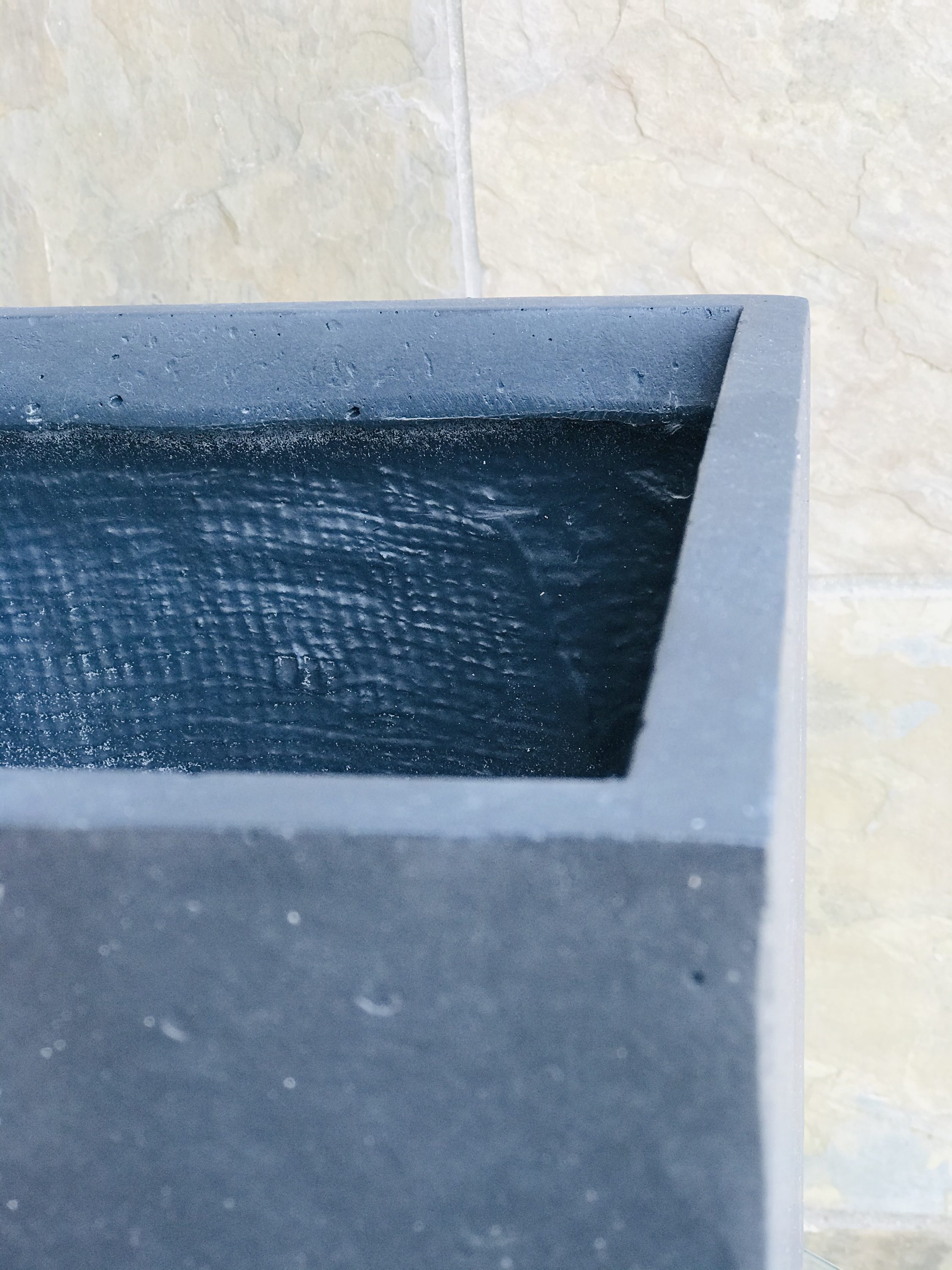 Kante 24" Tall Charcoal Lightweight Concrete Rectangular Planter