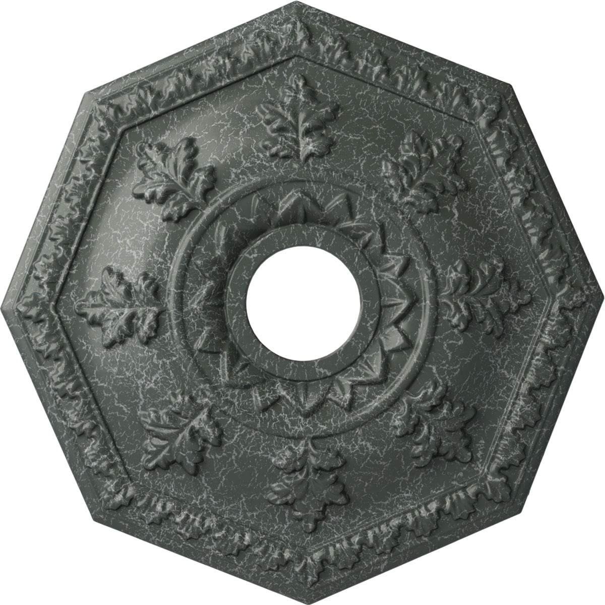 Ekena Millwork CM18NTAGC Nottingham 18-in W x 18-in L Painted Athenian Green Crackle Polyurethane Whole Ceiling Medallion