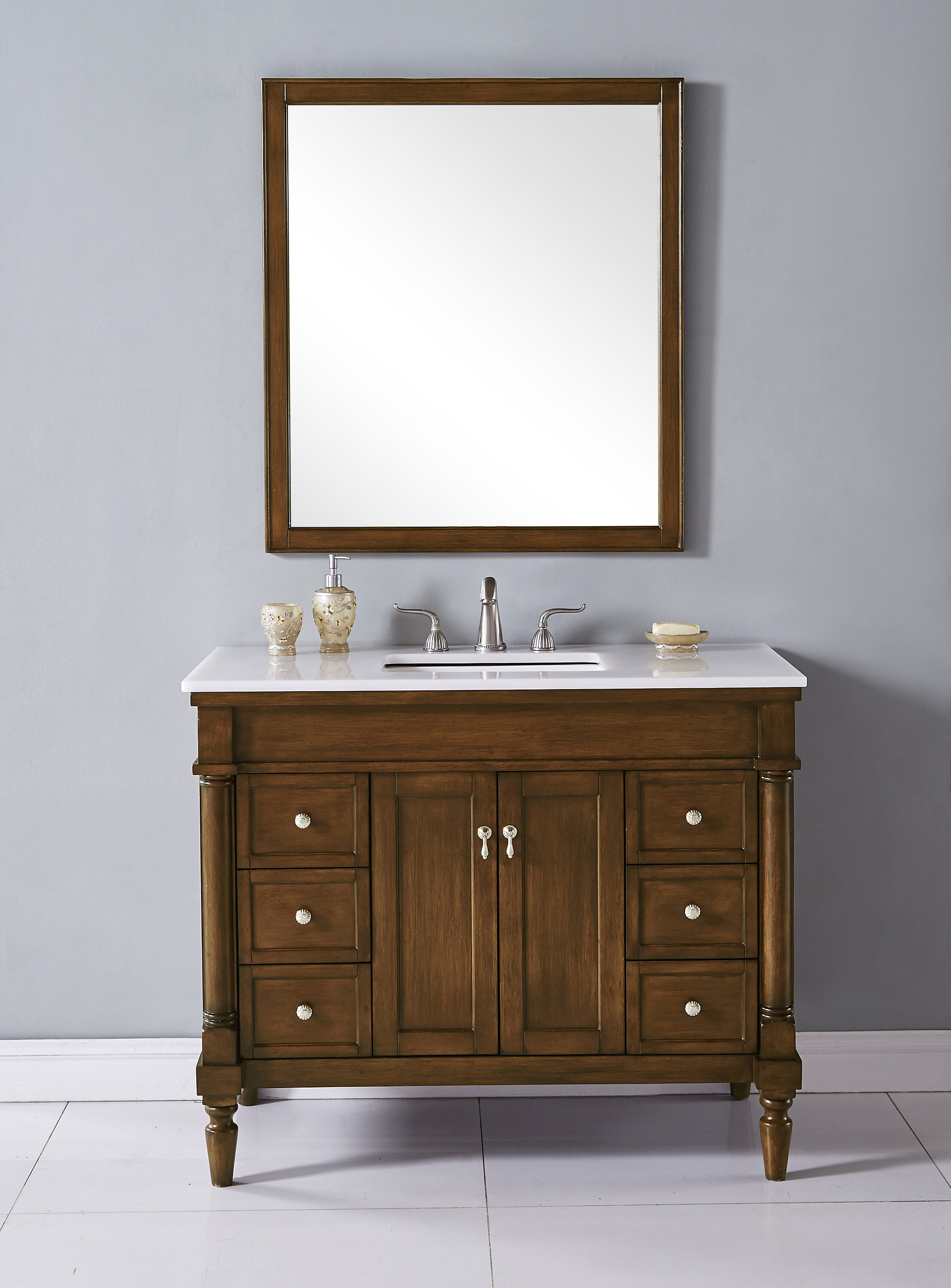 Elegant Decor First Impressions 42-in Brown Undermount Single Sink ...