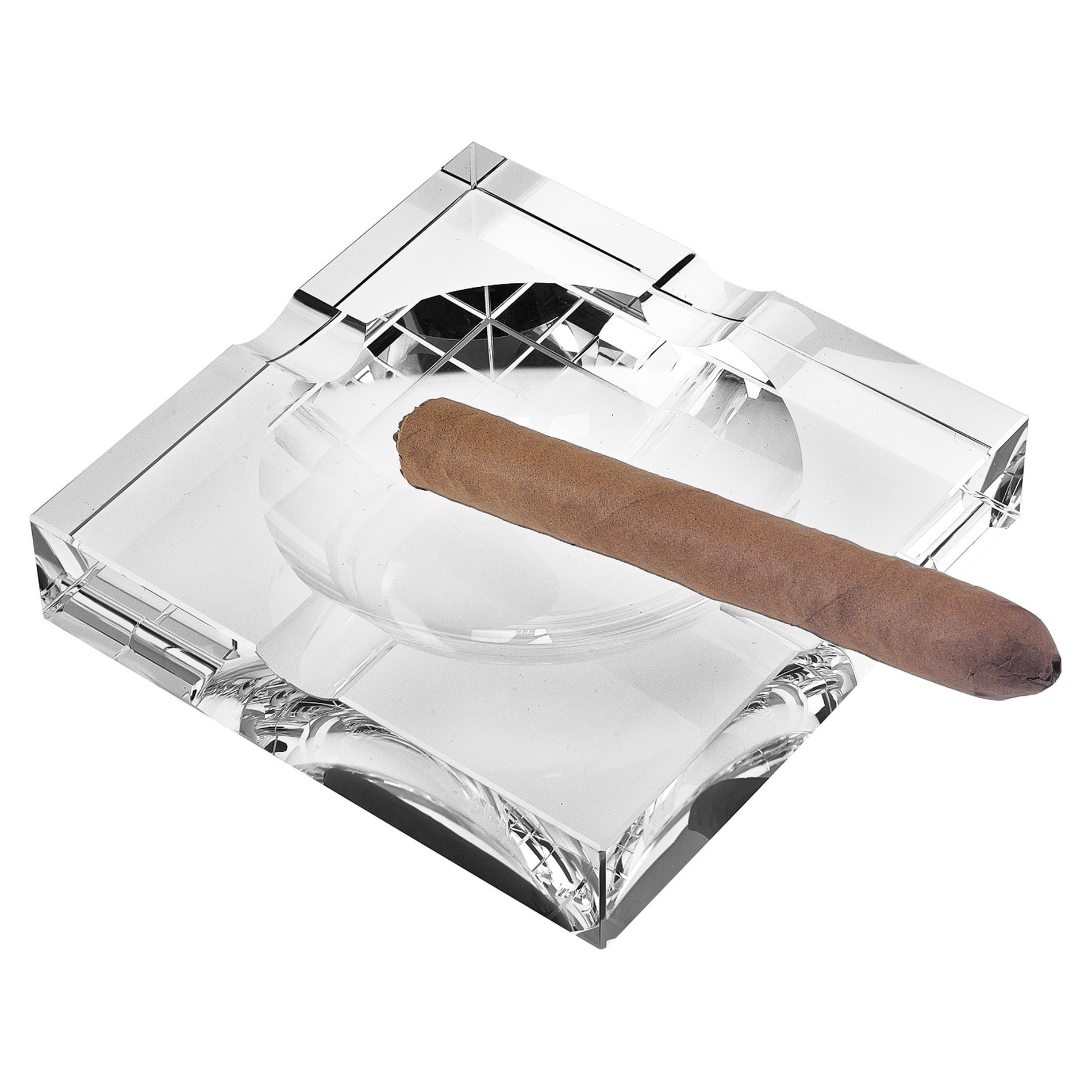 HomeRoots 4000375763 Clear Glass Modern Ashtray