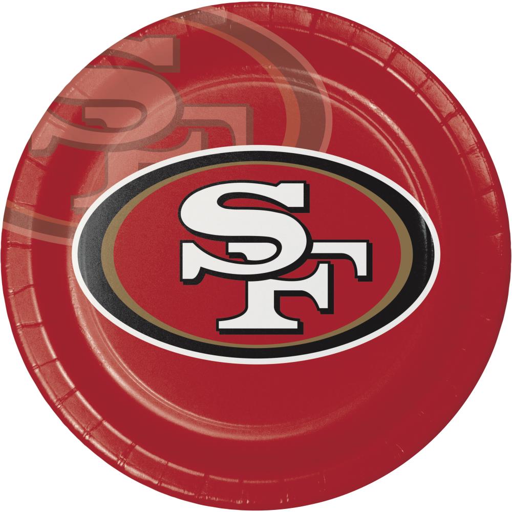 Creative Converting 429527 8-Pack San Francisco 49ers Multiple Colors/Finishes Paper Leak Proof Disposable Dinner Plates