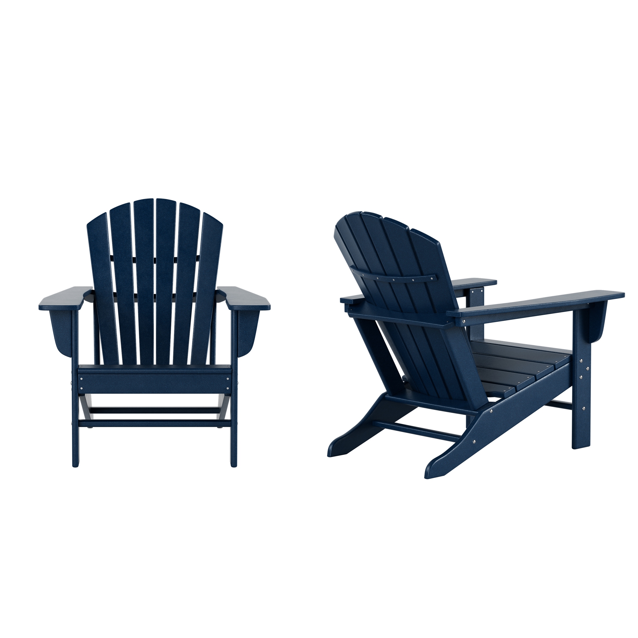 Westin Furniture OP6001-NB-2 Altura Set of 2 Navy Blue HDPE Frame Stationary Adirondack Chair with Slat Seat