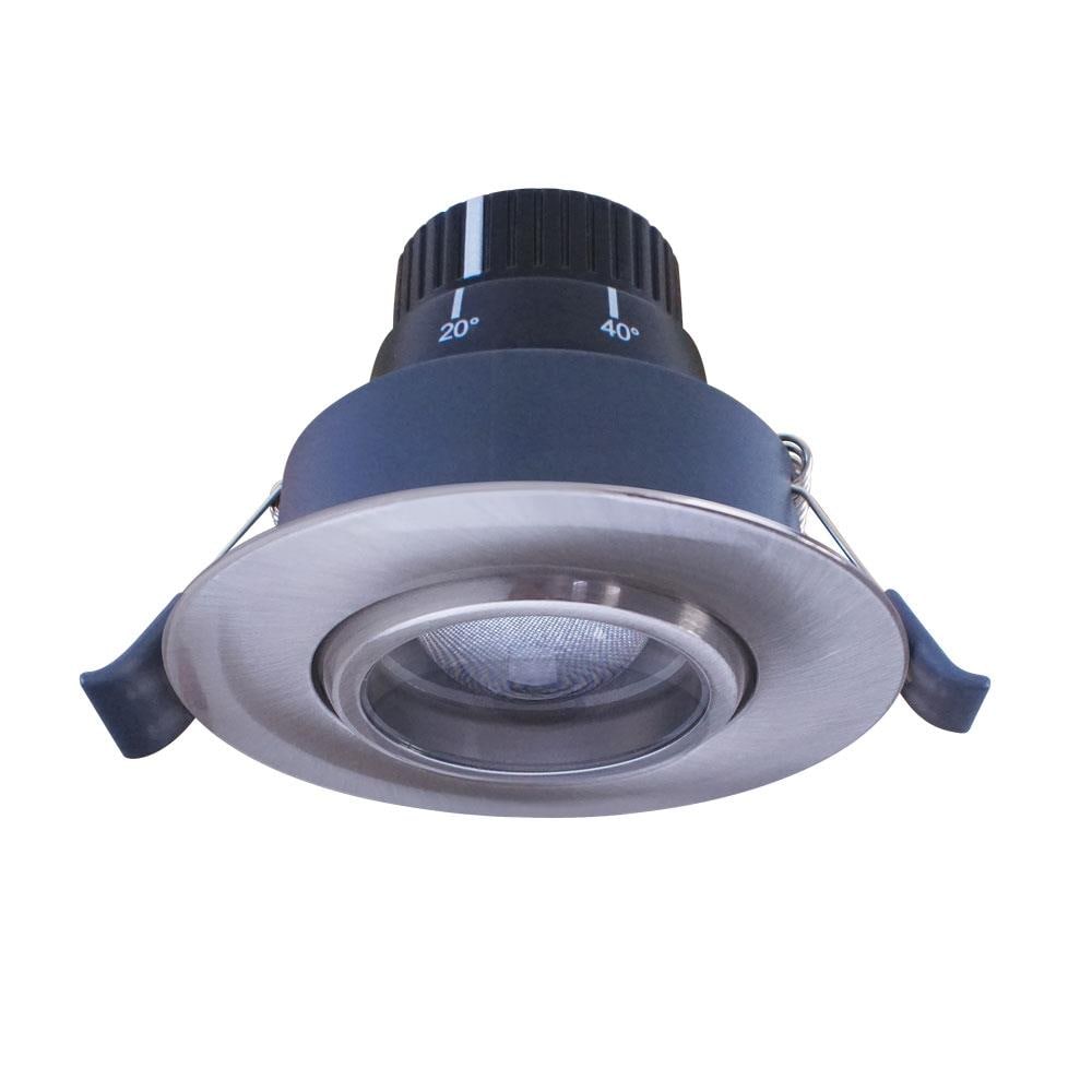 Armacost Lighting 213811 Gimbal Brushed Steel 4-in 775 -Lumens Soft White Round Dimmable LED Canless Damp rated Recessed Downlight