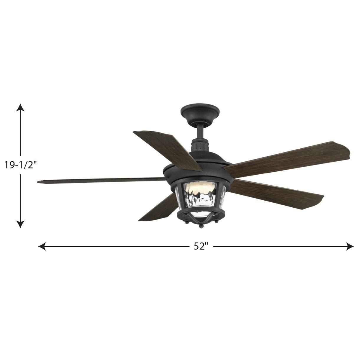 Smyrna 52" Black Ceiling Fan with LED Light and Remote