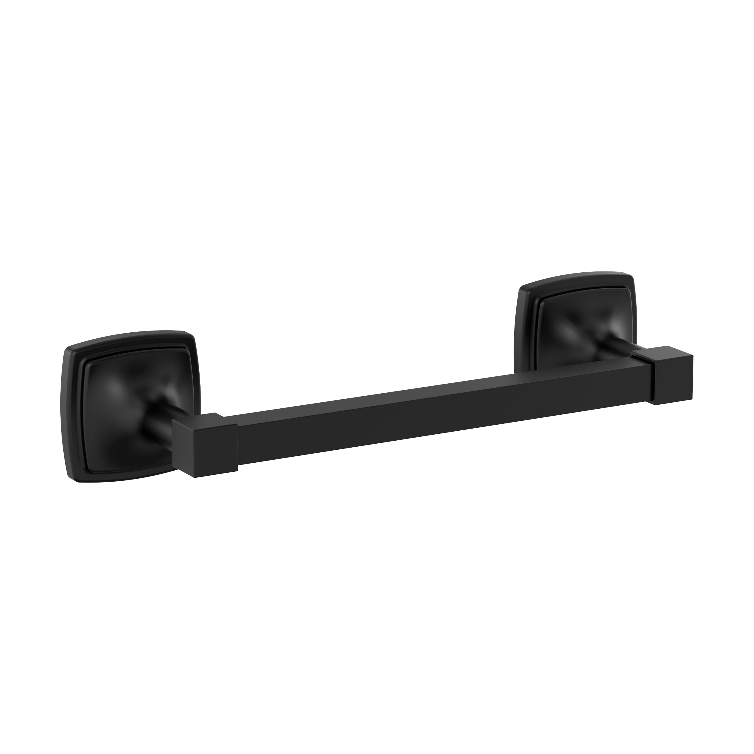 Amerock BH36095MB Stature 8-in Matte Black Wall mount Single Towel Bar