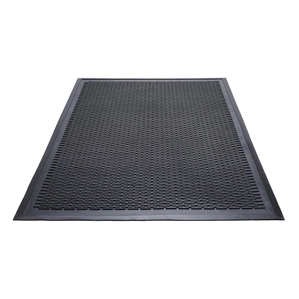 Ottomanson 2-ft x 3-ft Black Ribbed Rectangular Indoor or Outdoor ...