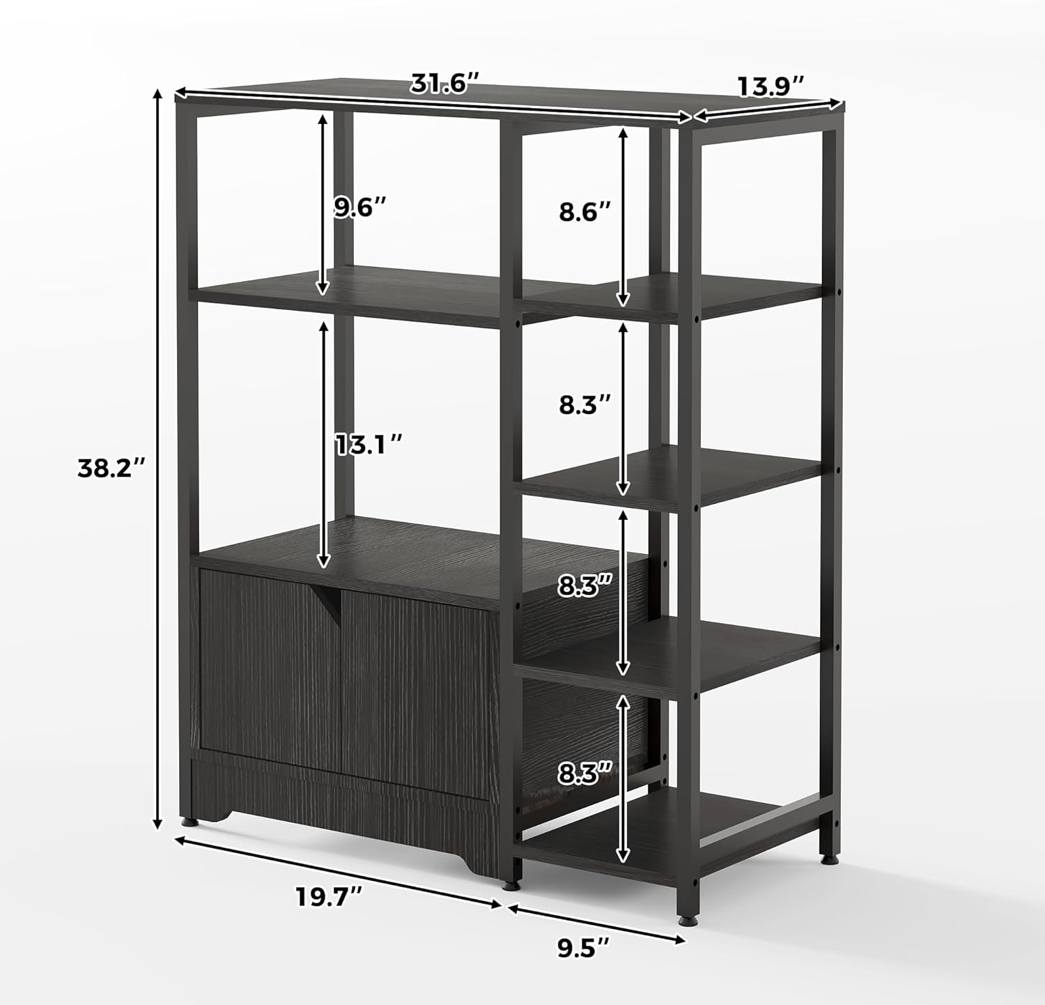 Aoile Industrial 32 Inch Storage Rack and Shelving Unit Particle Board ...