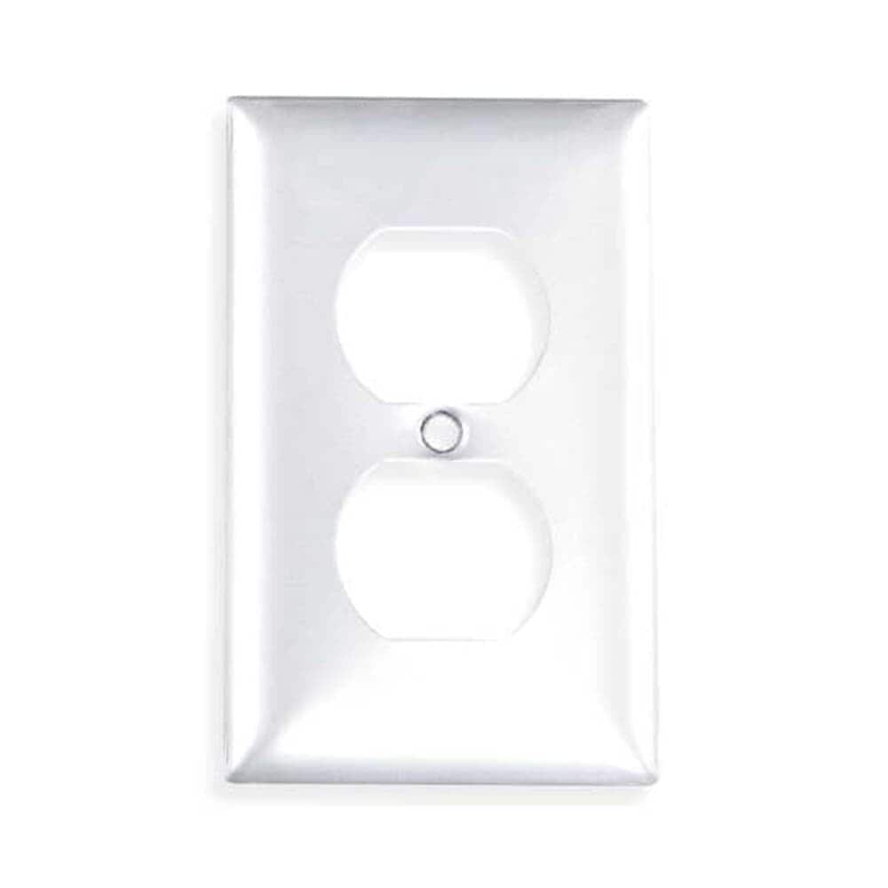 Hubbell Wiring Device-Kellems Duplex Receptacle Wall Plates Number of Gangs: 1 Aluminum Brushed Finish Silver #SA8