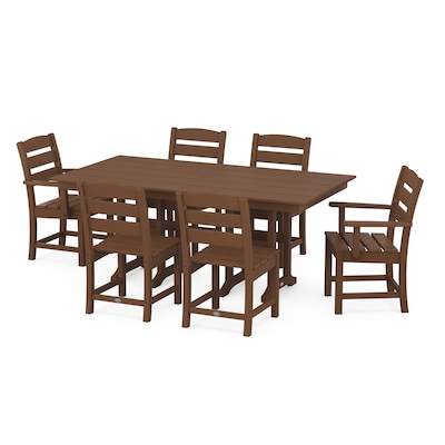 Polywood Lakeside 7 Brown Patio Dining Set In The Sets Department At Com - Patio Set Polywood
