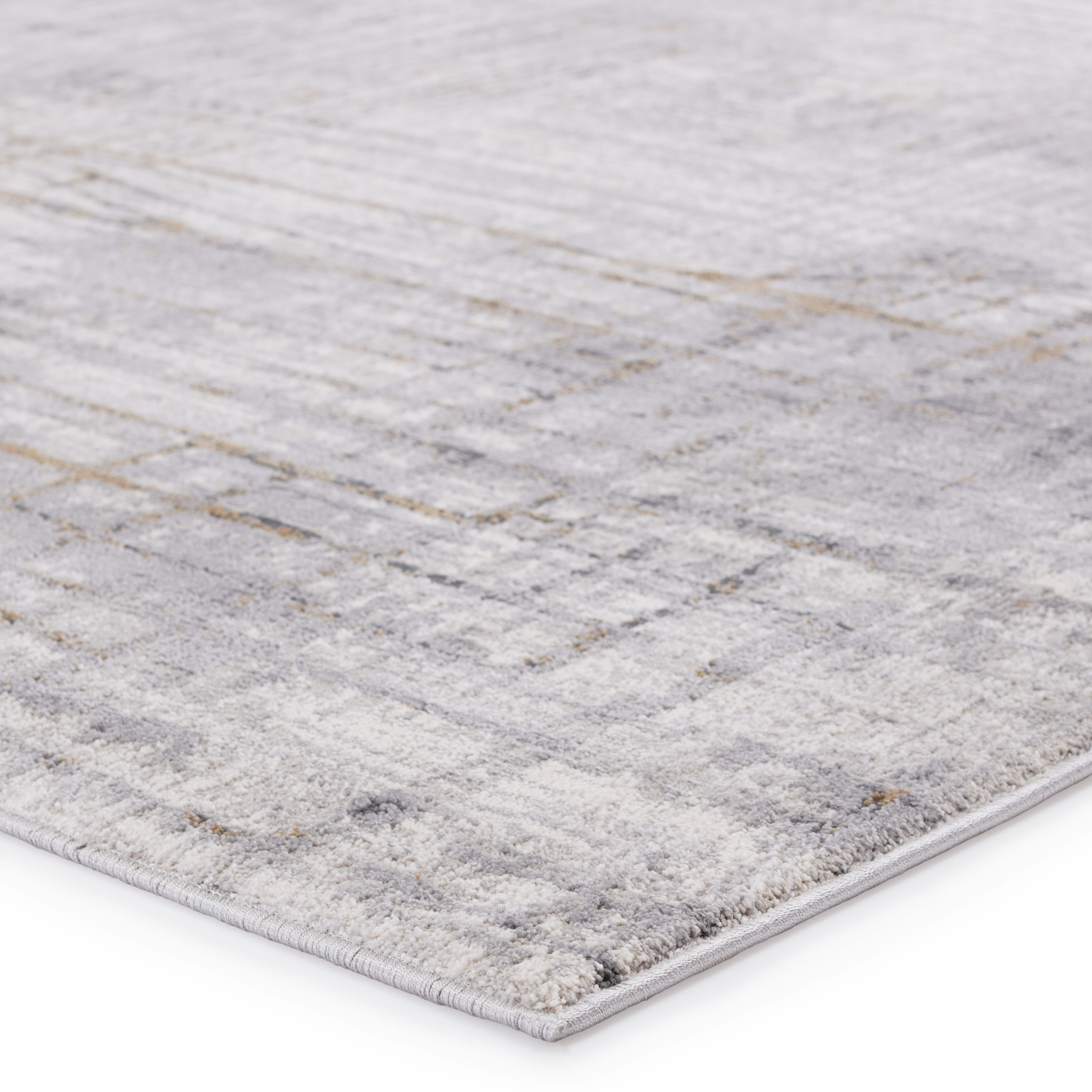 Solace Toril Easy-Care Gray Abstract Synthetic Area Rug 9' x 13'