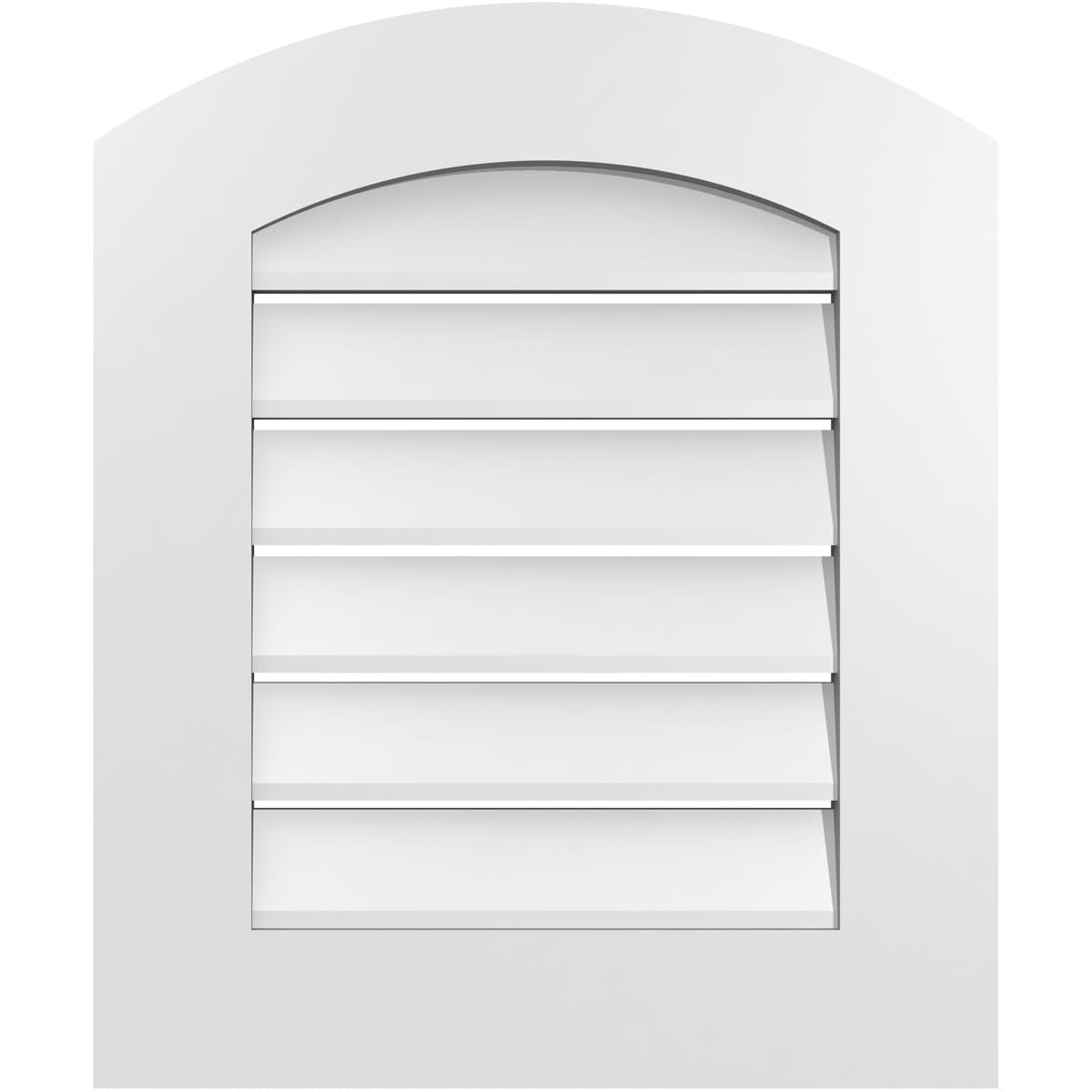 Ekena Millwork GVPAR20X2401SF 20-Inches x 24-Inches Off-white Round top PVC Gable Louver Vent