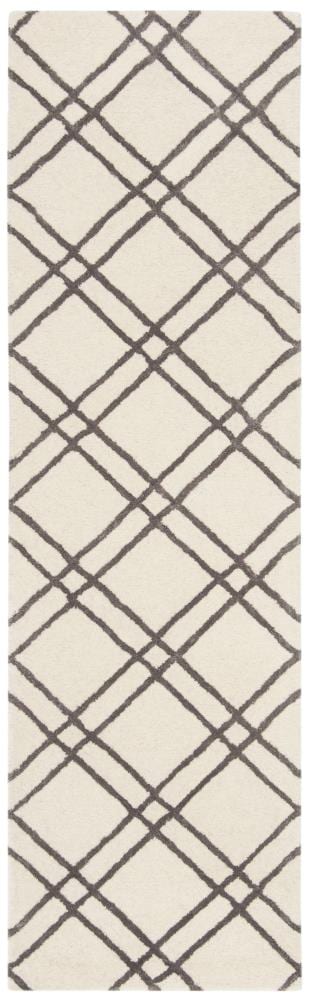 Safavieh HIM901H-28 Himalaya Ama 2 x 8 (ft) Tufted Wool Ivory/Dark Gray Rectangular Indoor Trellis Runner rug