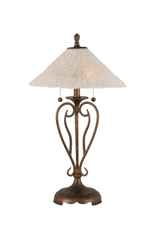  LWTK007100 27-in Bronze Table Lamp with Glass Shade