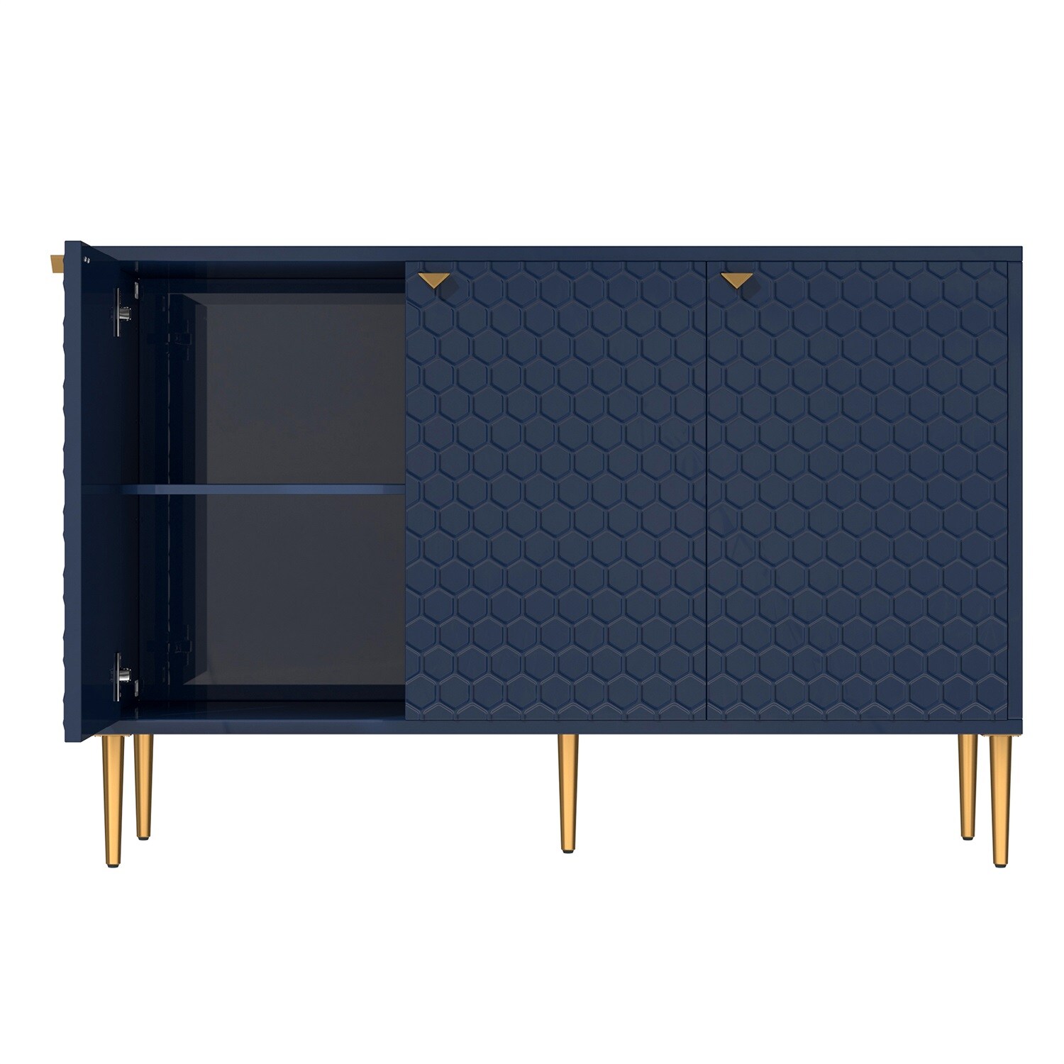 Blue Honeycomb Pattern MDF Office Cabinet with Adjustable Shelving