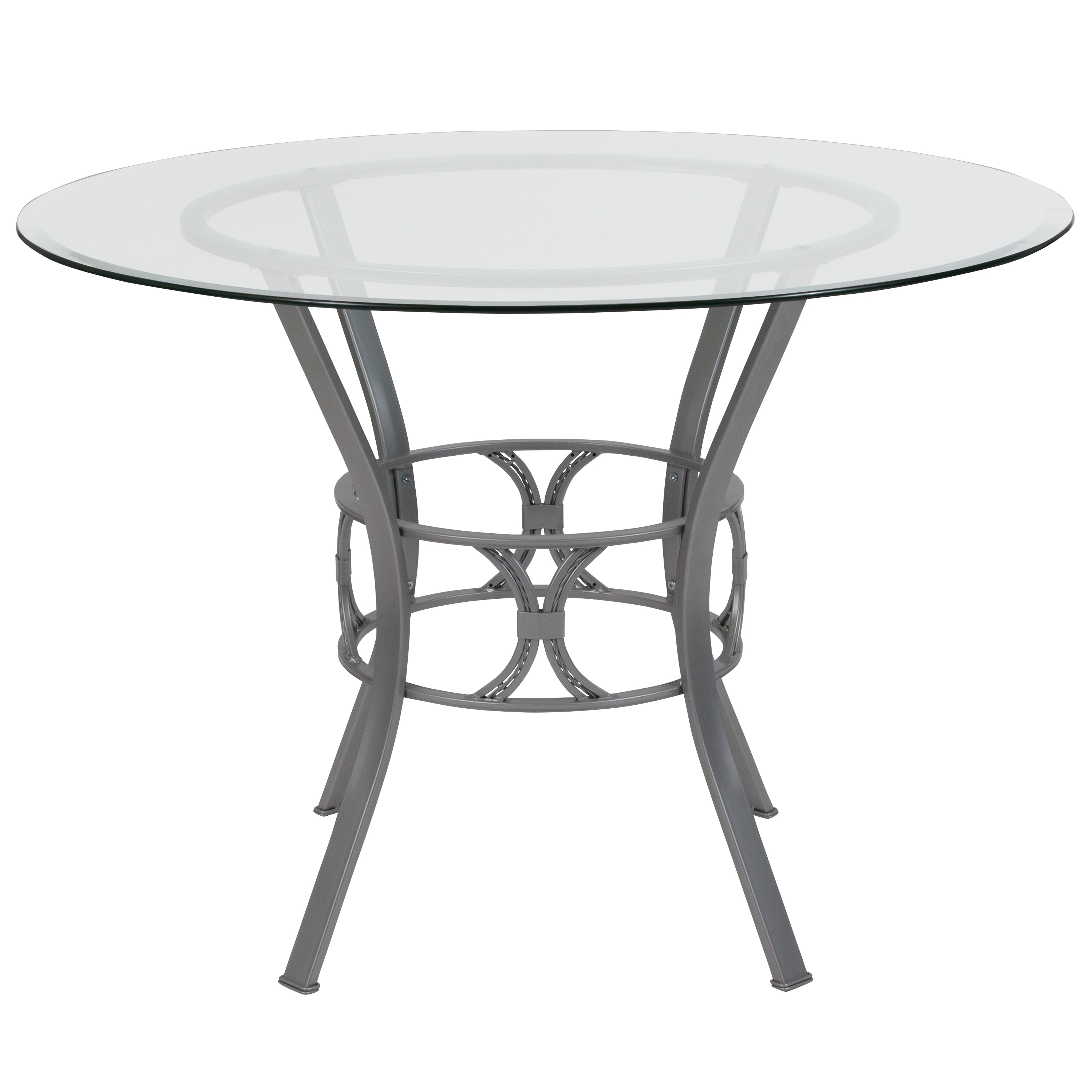 Flash Furniture Carlisle Top/Silver Frame Round Contemporary/Modern ...