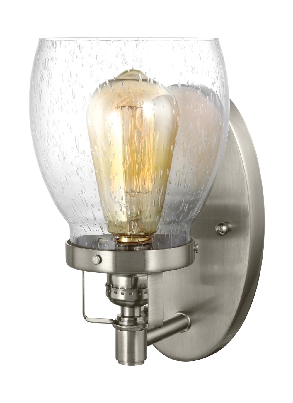 Generation Lighting 4114501-962 Belton 5.38-in W 1-Light Brushed Nickel Transitional Wall Sconce