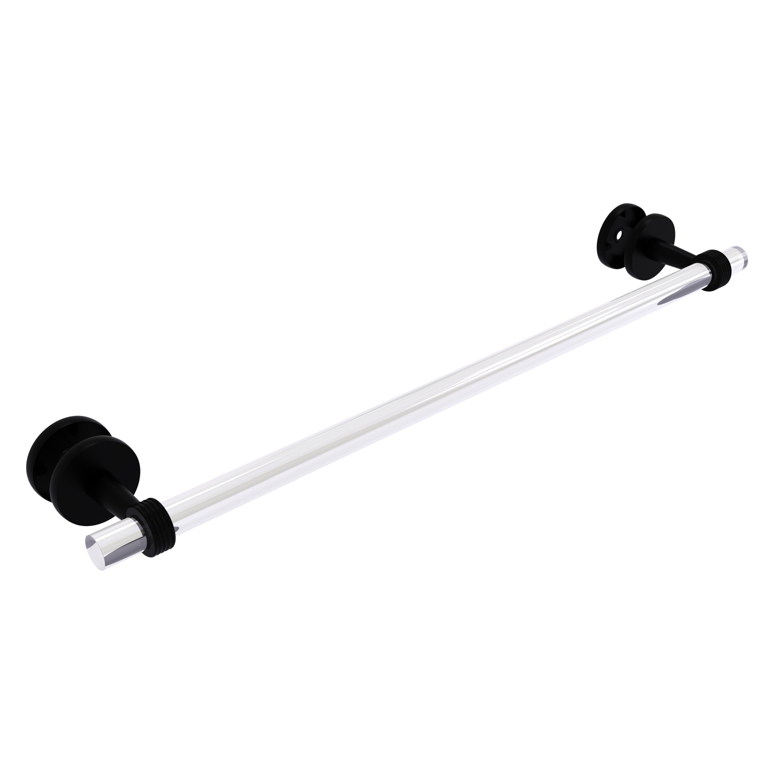 Allied Brass CV-41G-SM-24-BKM Clearview 24-in Matte Black Wall mount Single Towel Bar