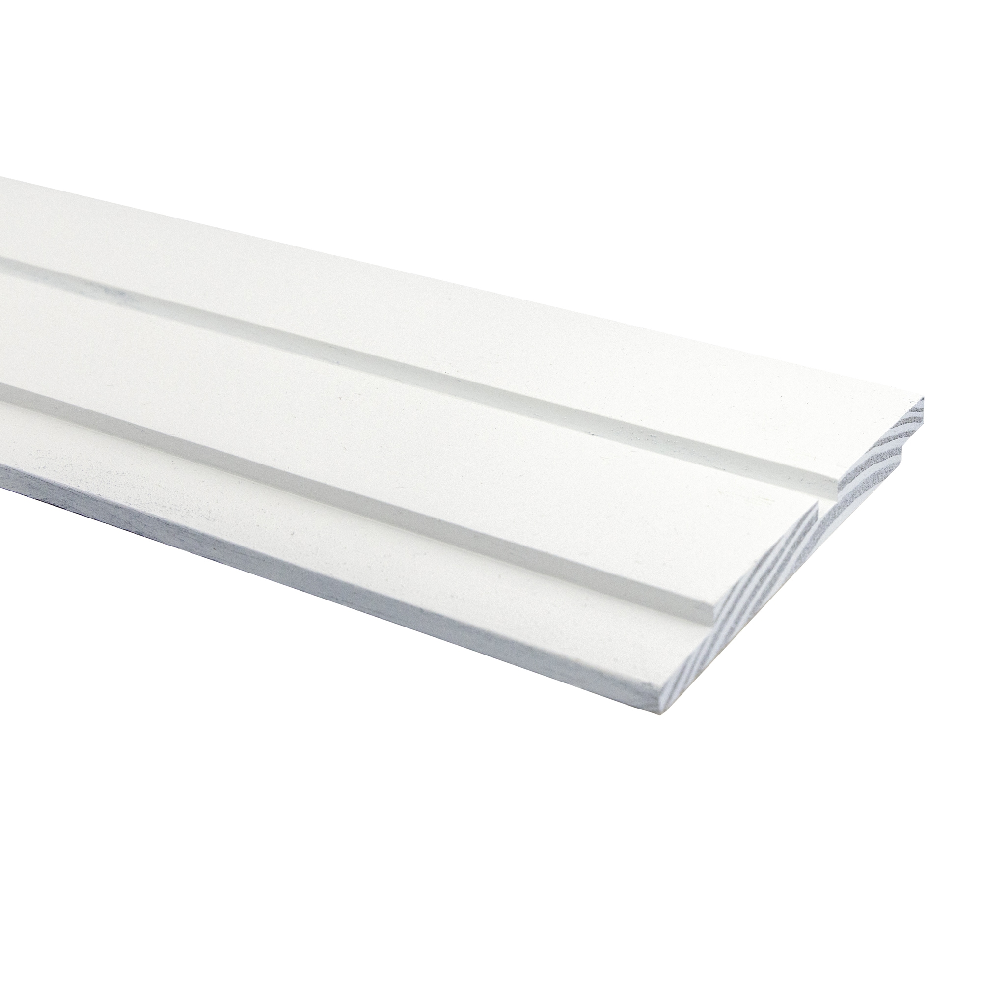 allen + roth L5SWF18446WH8 5-1/4-in x 8-ft Painted Fluted White Pine Shiplap Wall Plank ( 3.5-sq ft )