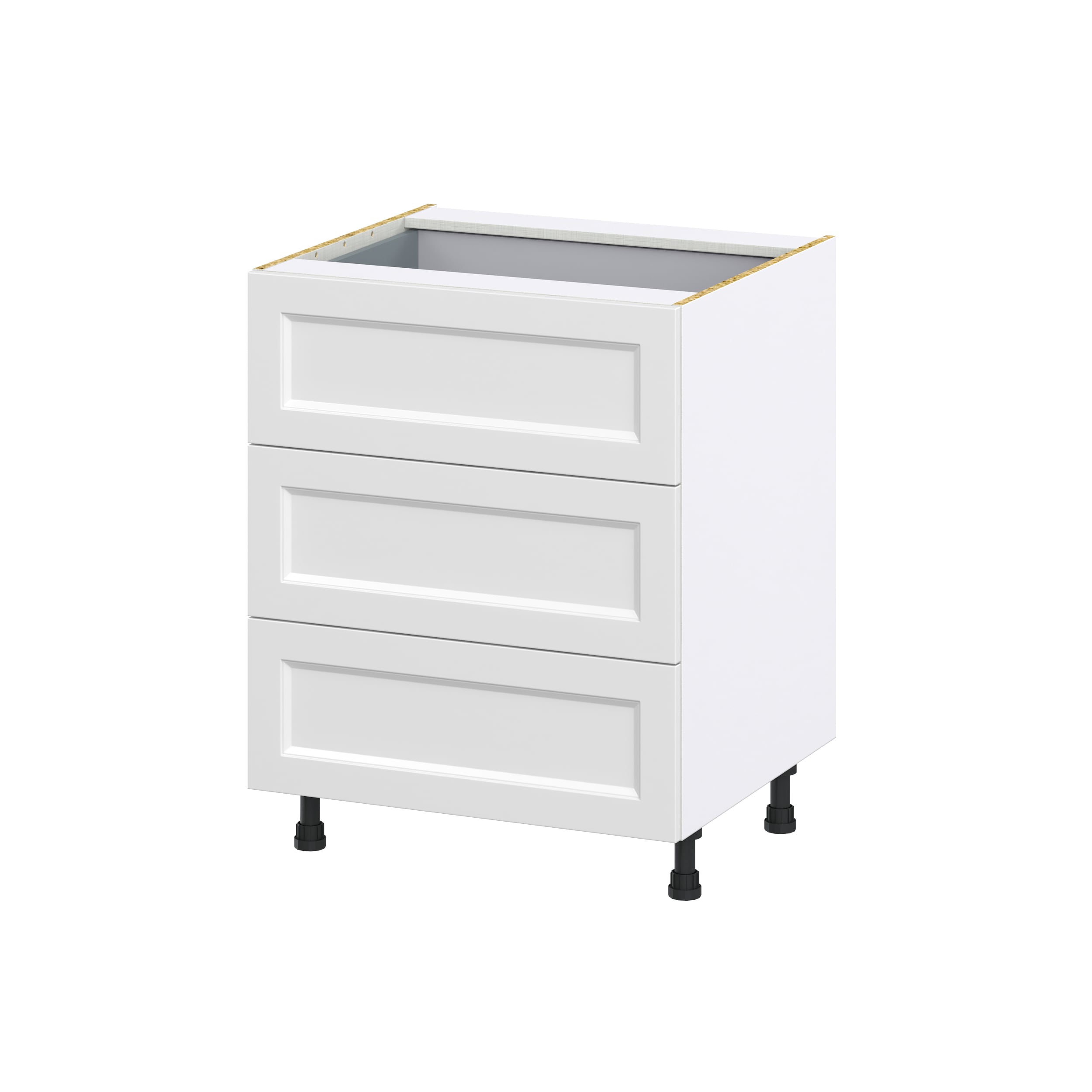 Hugo&Borg Riviera 27-in W x 34.5-in H x 24-in D Bright White 2-Drawers Base Fully Assembled Cabinet (Recessed Panel Shaker Style)