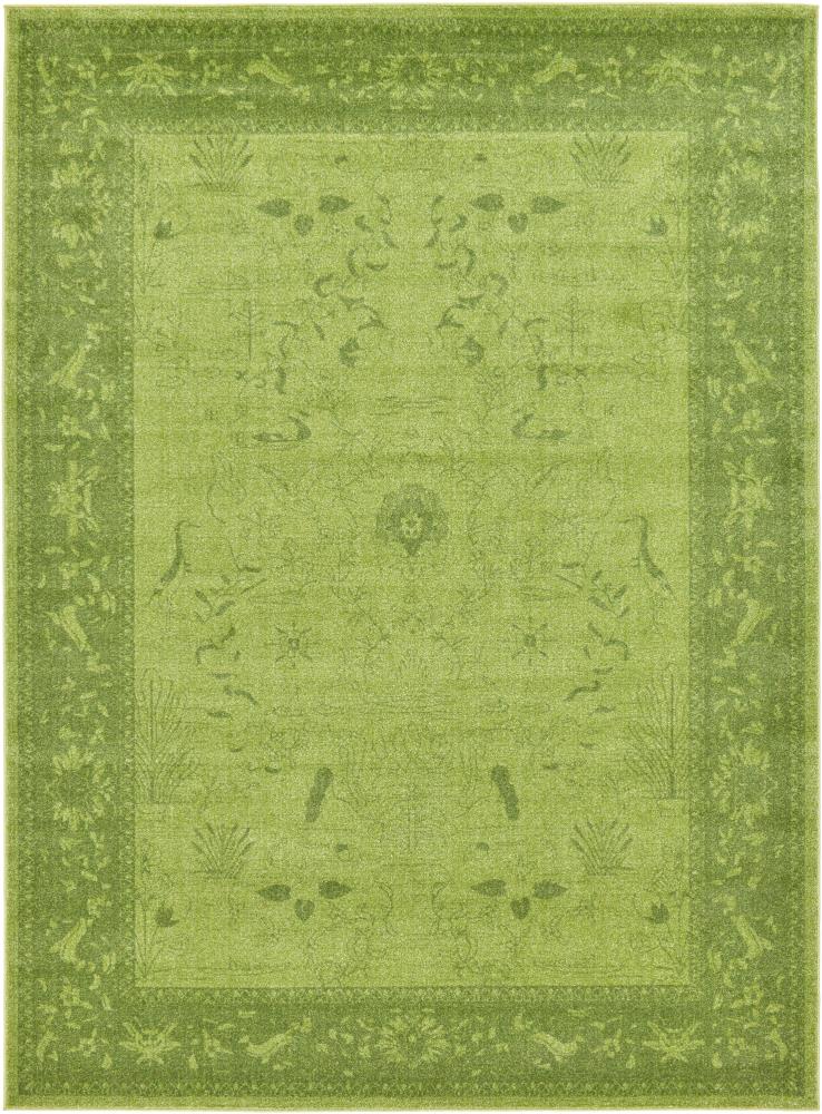 Unique Loom 3121688 Floral La Jolla 8 x 11 (ft) Loomed Polypropylene Green/Dark Green Rectangular Indoor Floral/Botanical Area rug