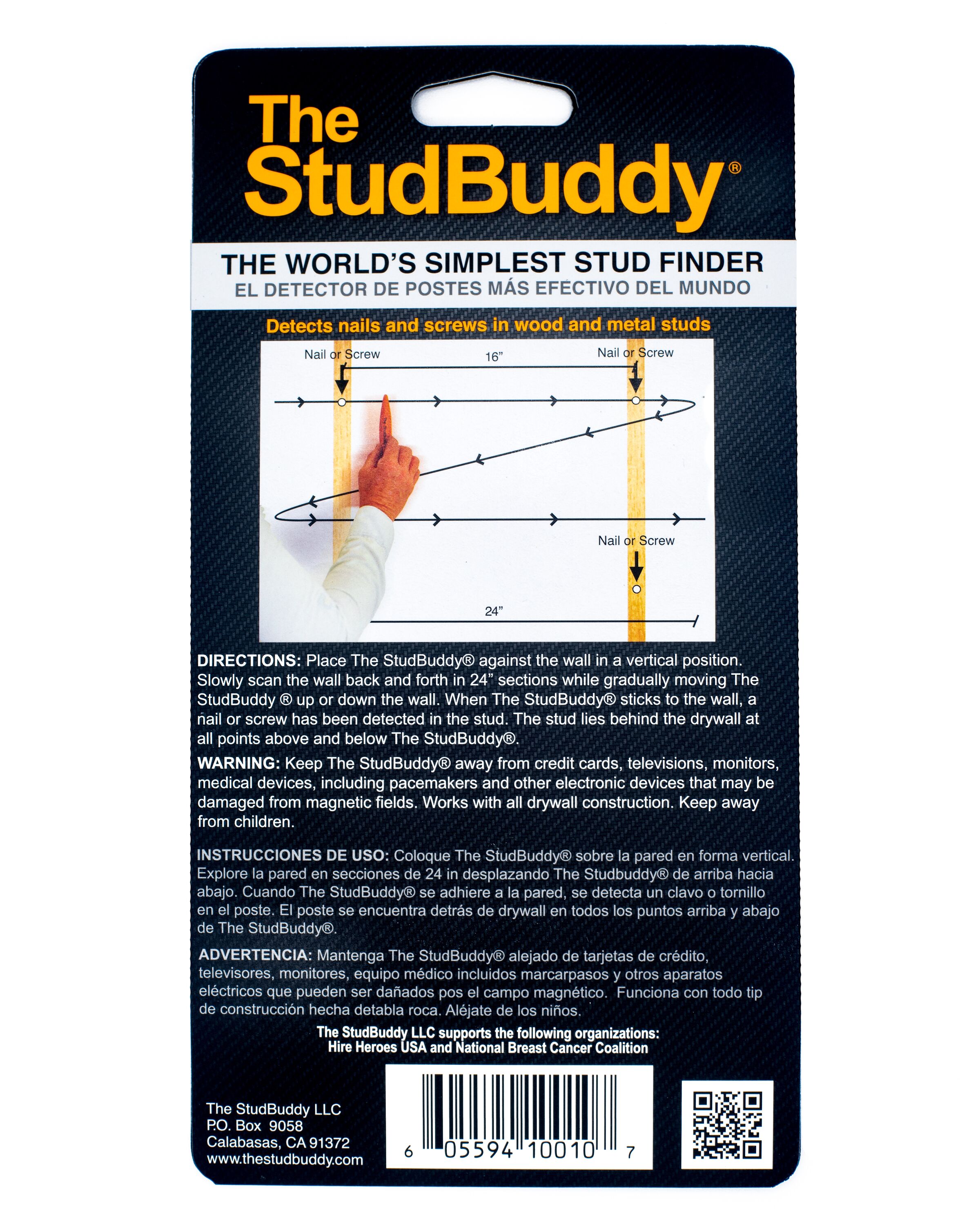 The StudBuddy Simplest Stud Finder for Metal and Wood Studs - Made