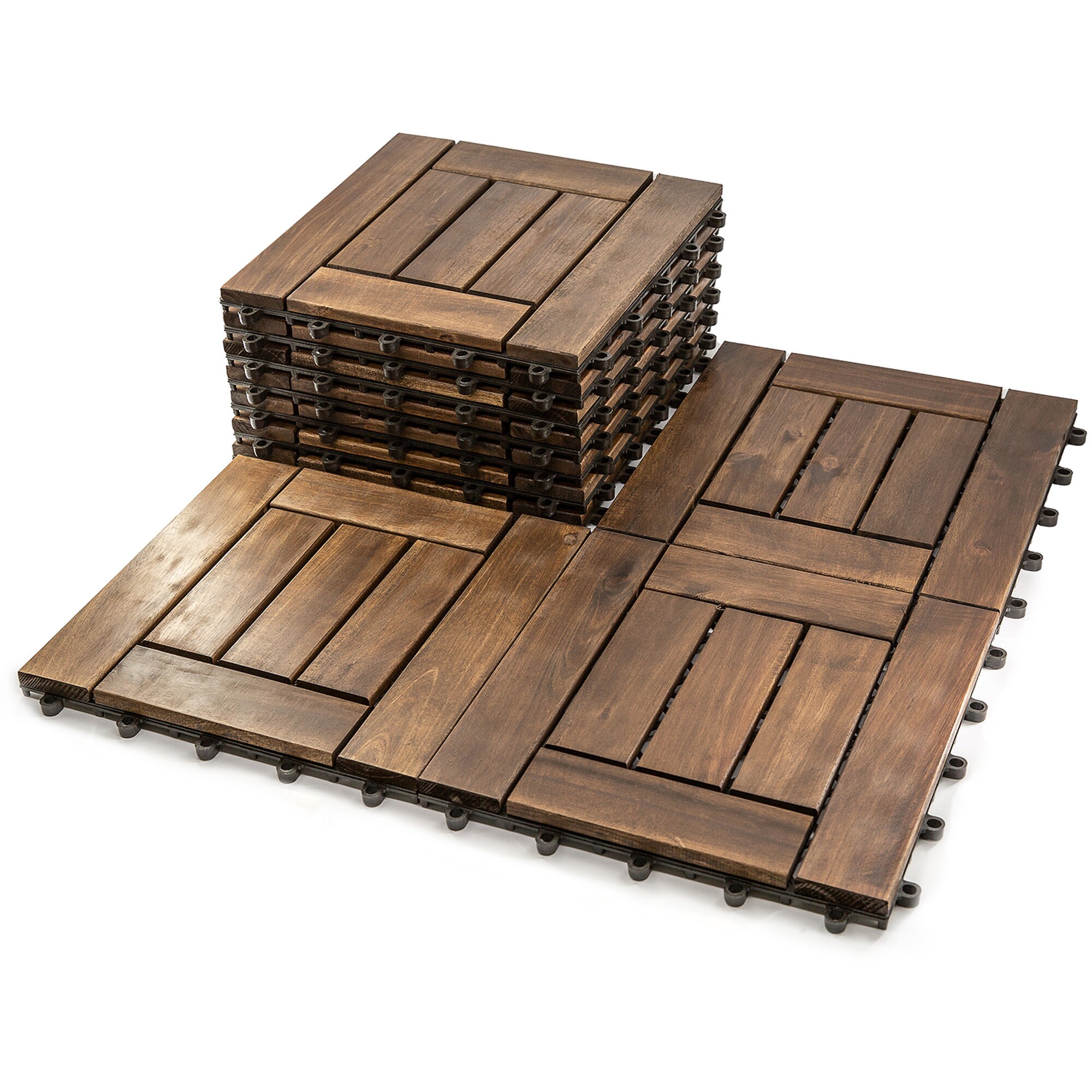 YOFE 1 Ft. X 1 Ft. Acacia Wood Interlocking Deck Tiles In Natural, Indoor Outdoor Striped Pattern Floor Tiles (20 Per Case) CamyNL-GI40387W6851-Tile20SP01 - The Home Depot
