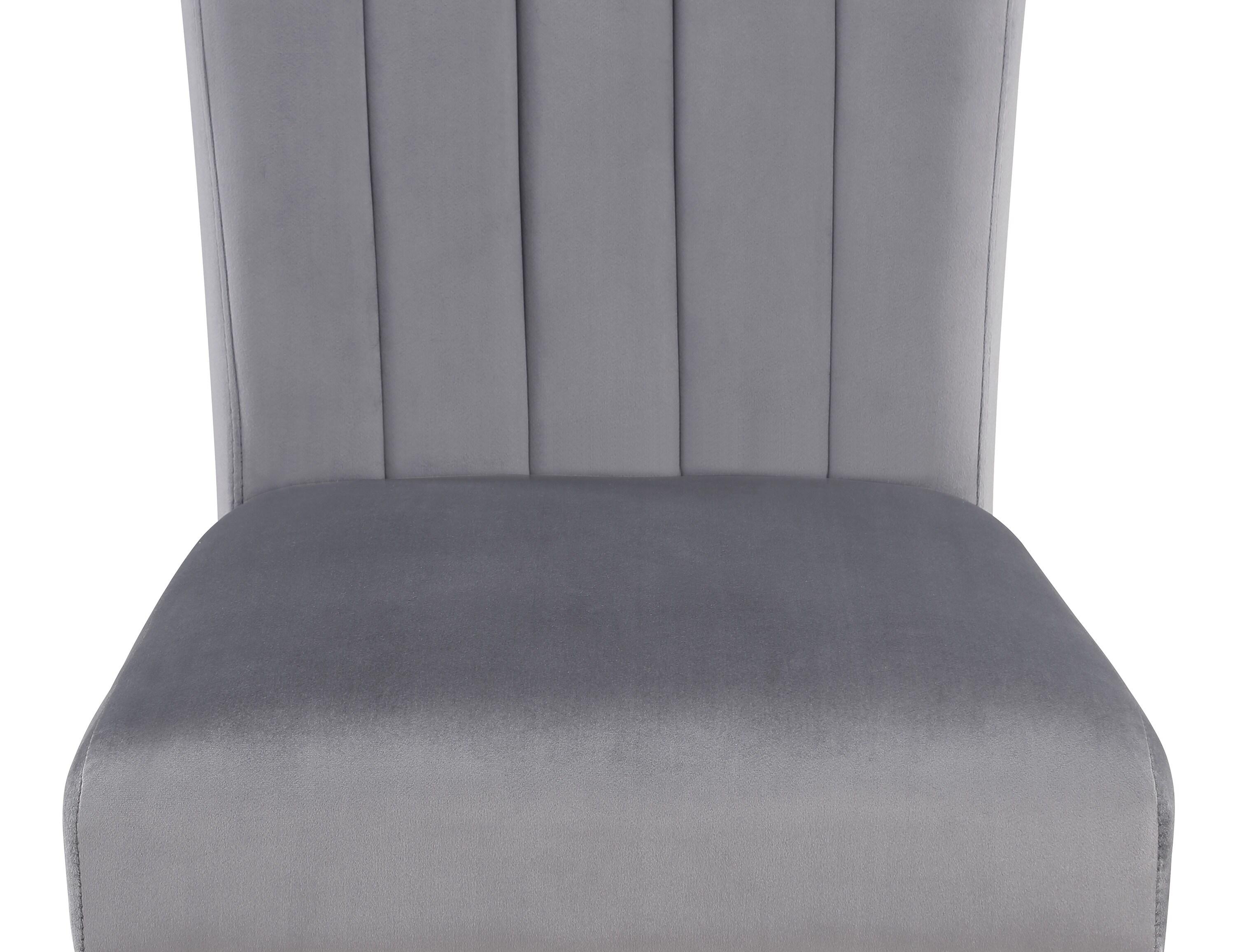 LUXEYARD 2pc Casual Upholstered Velvet Upholstery Chair Channel Tufted ...