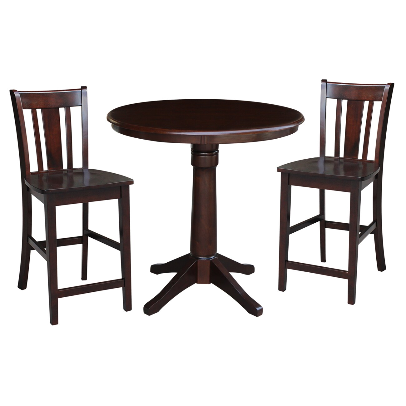 International Concepts K15-36RT-27B-S102-2 Rich mocha Casual Dining Room Set with Round Table ( Seats 2 )