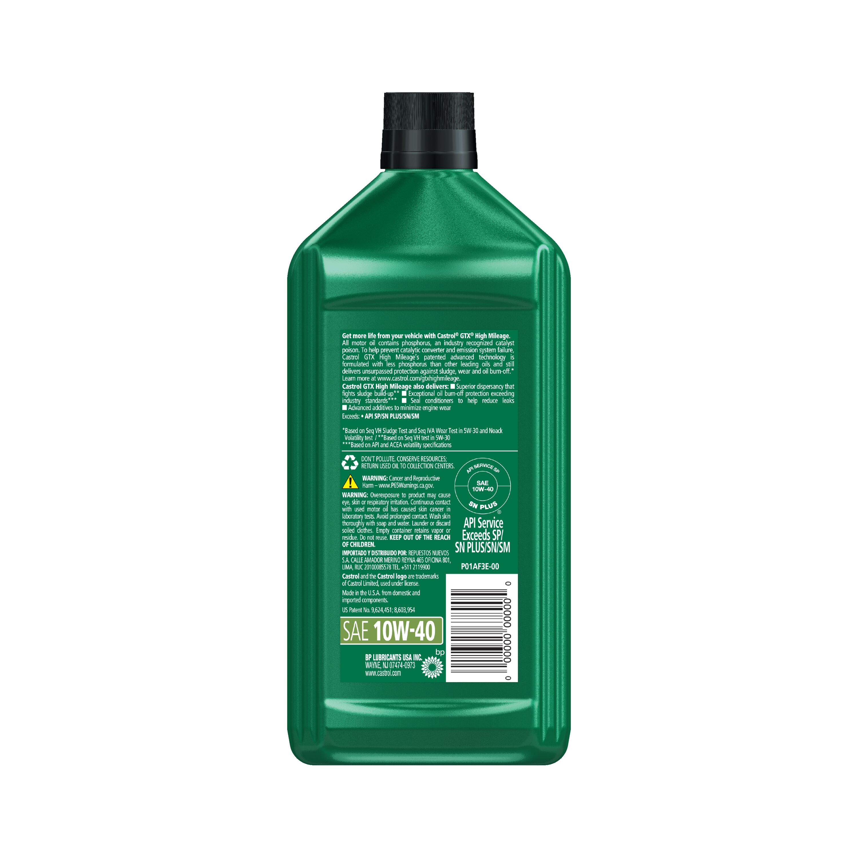 CASTROL 1 Quart 10W-40 High Mileage Motor Oil for Extended Engine Life and  Improved Fuel Economy in the Motor Oil & Additives department at
