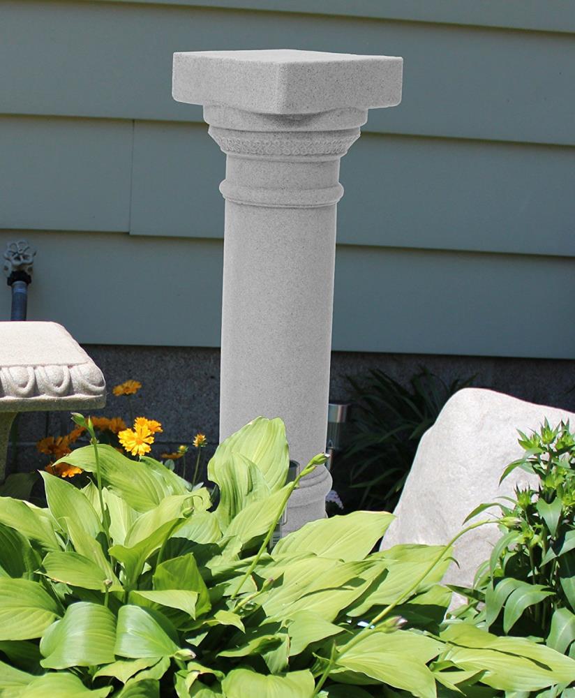 Gray Granite Finish Resin Greek Column Statue, 32 Inches Tall