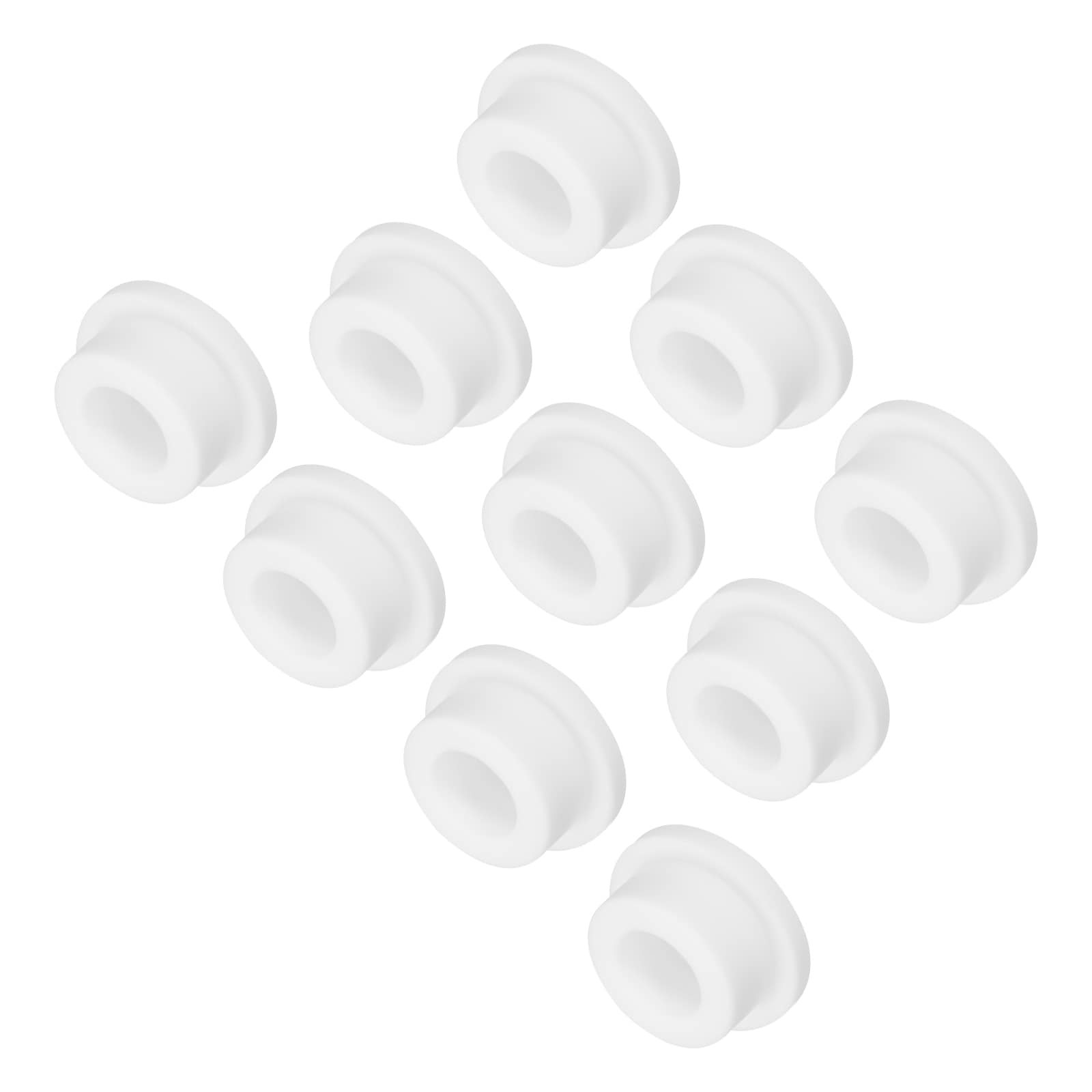Unique Bargains High Temp Silicone Plug Mount Dia 25mm/0.98inch T Shaped Rubber Stopper Hole Plugs for Powder Coating Plating Waterproof Sealing Plugs White 10pcs(OD 35mm/1.38inch) #S26020301UX2832