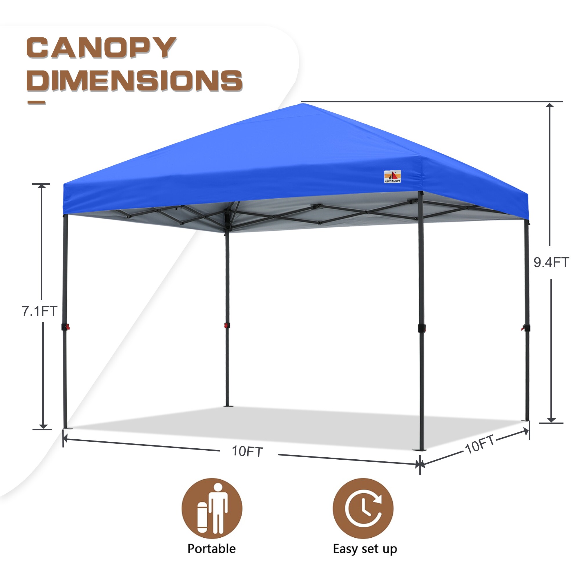 Blue 10' x 10' Steel Frame Pop-Up Canopy Tent