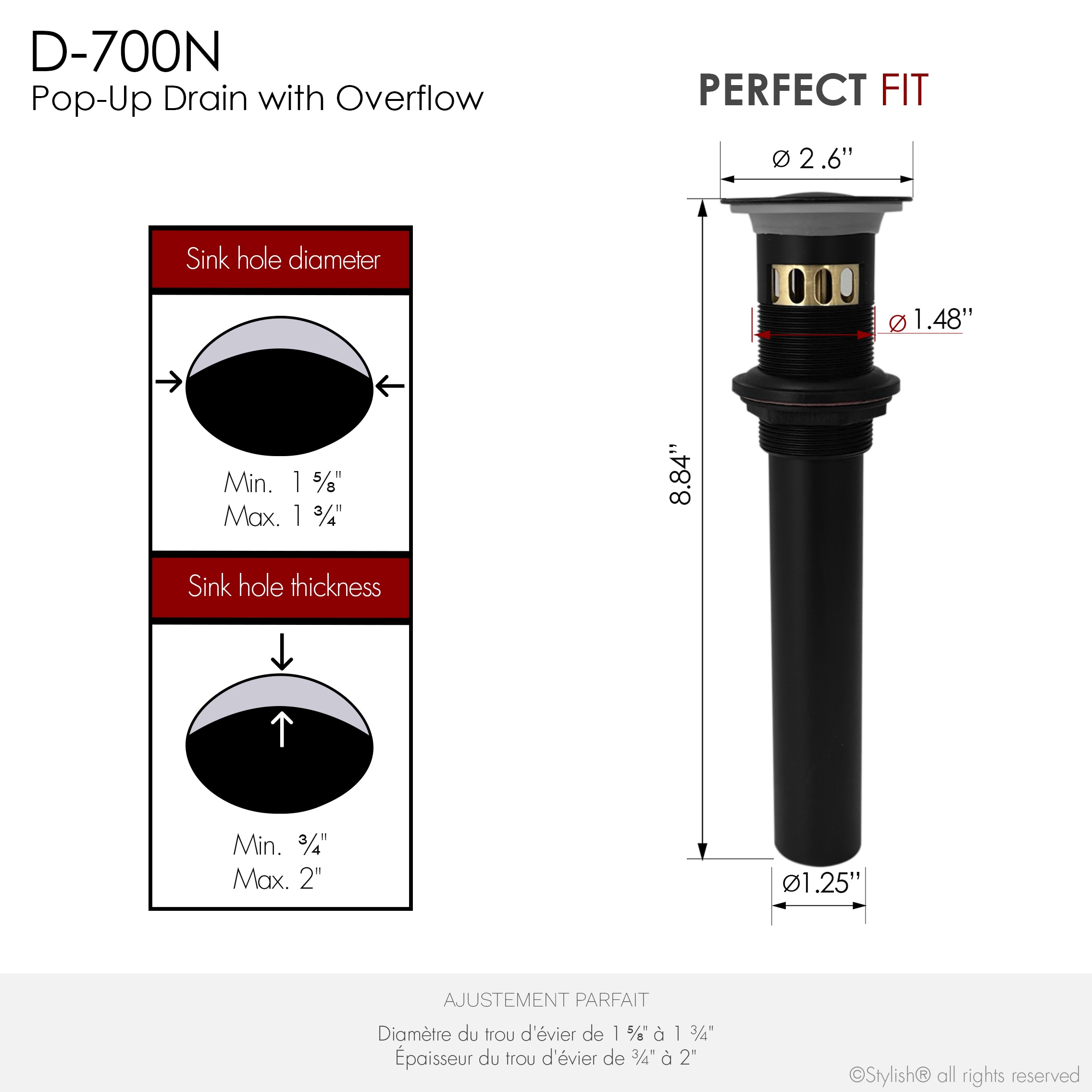Stylish D-700N Popup-Drains-Accessories - View #4