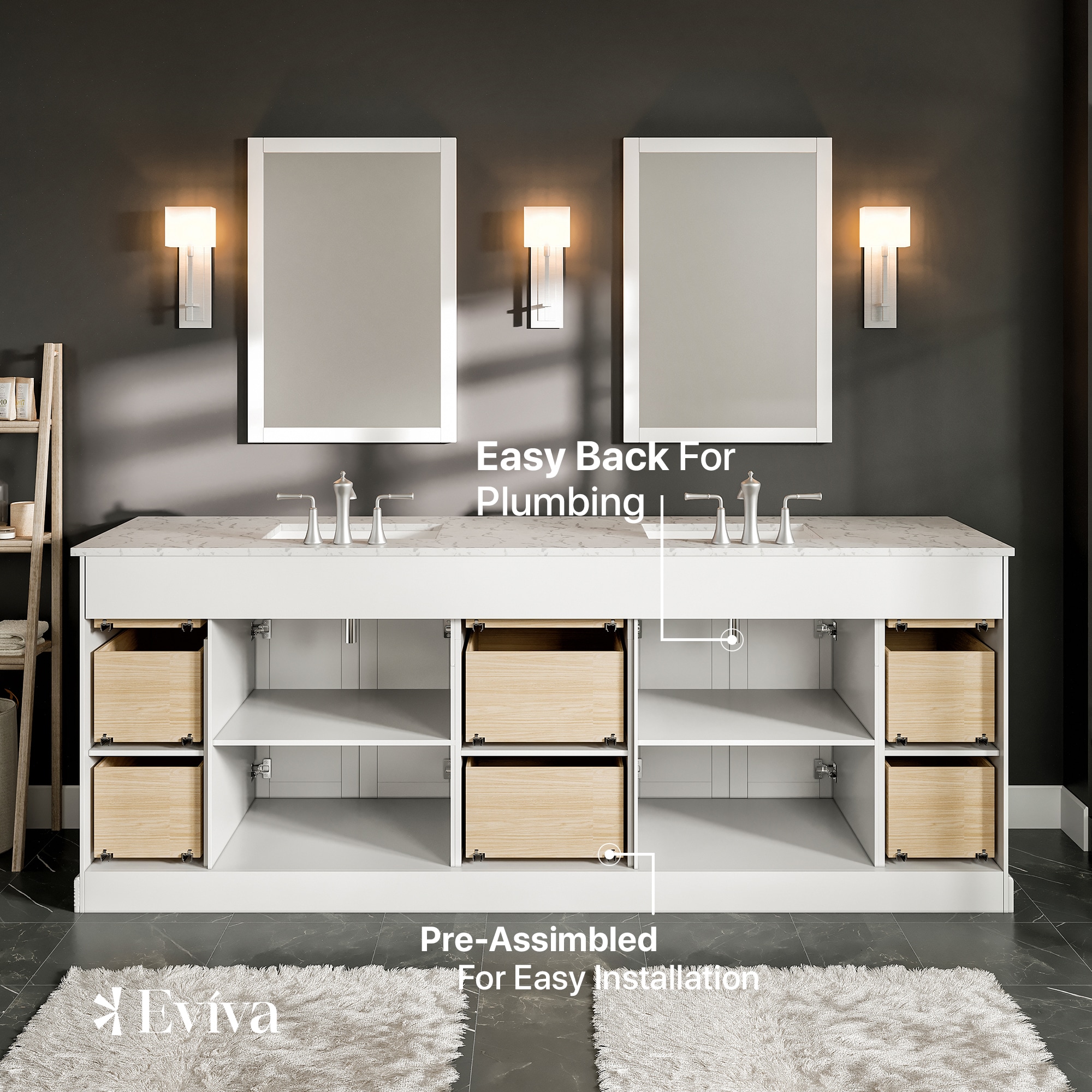 Eviva EVVN666-84WH Bath-Vanity-Combo - View #6