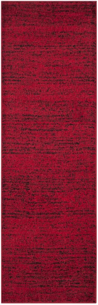 Safavieh ADR117F-218 Adirondack Lorenzo 2 x 18 (ft) Loomed Polypropylene Red/Black Rectangular Indoor Distressed/Overdyed Industrial Runner rug