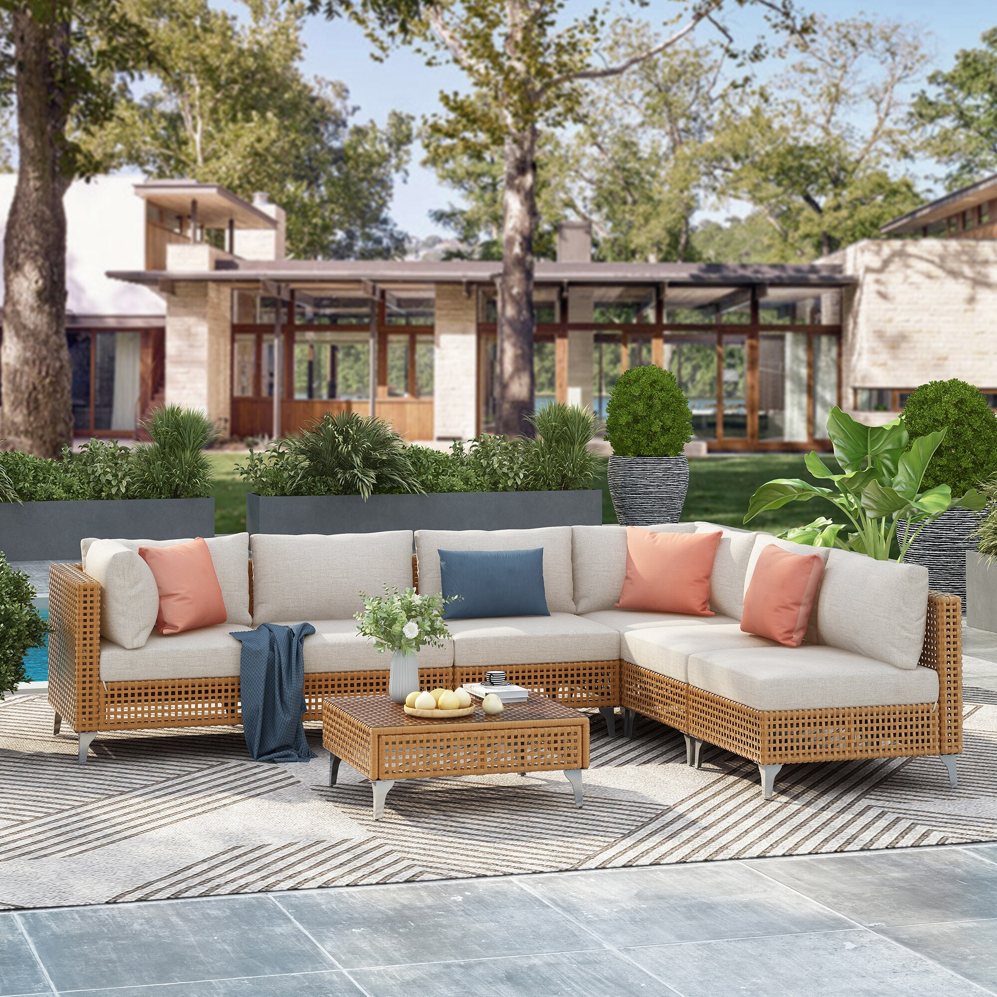 SINOFURN SYA010464WT Patio-Conversation-Sets - View #5