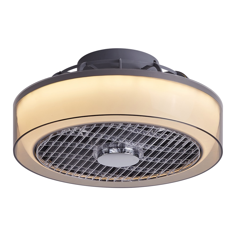 Yardreeze ZSBD002 16-Inches Black with ABS Blades Integrated LED Fixture Indoor/Outdoor Downrod or flush mount Standard Ceiling Fan With Light and Remote ( 5 -Blade)