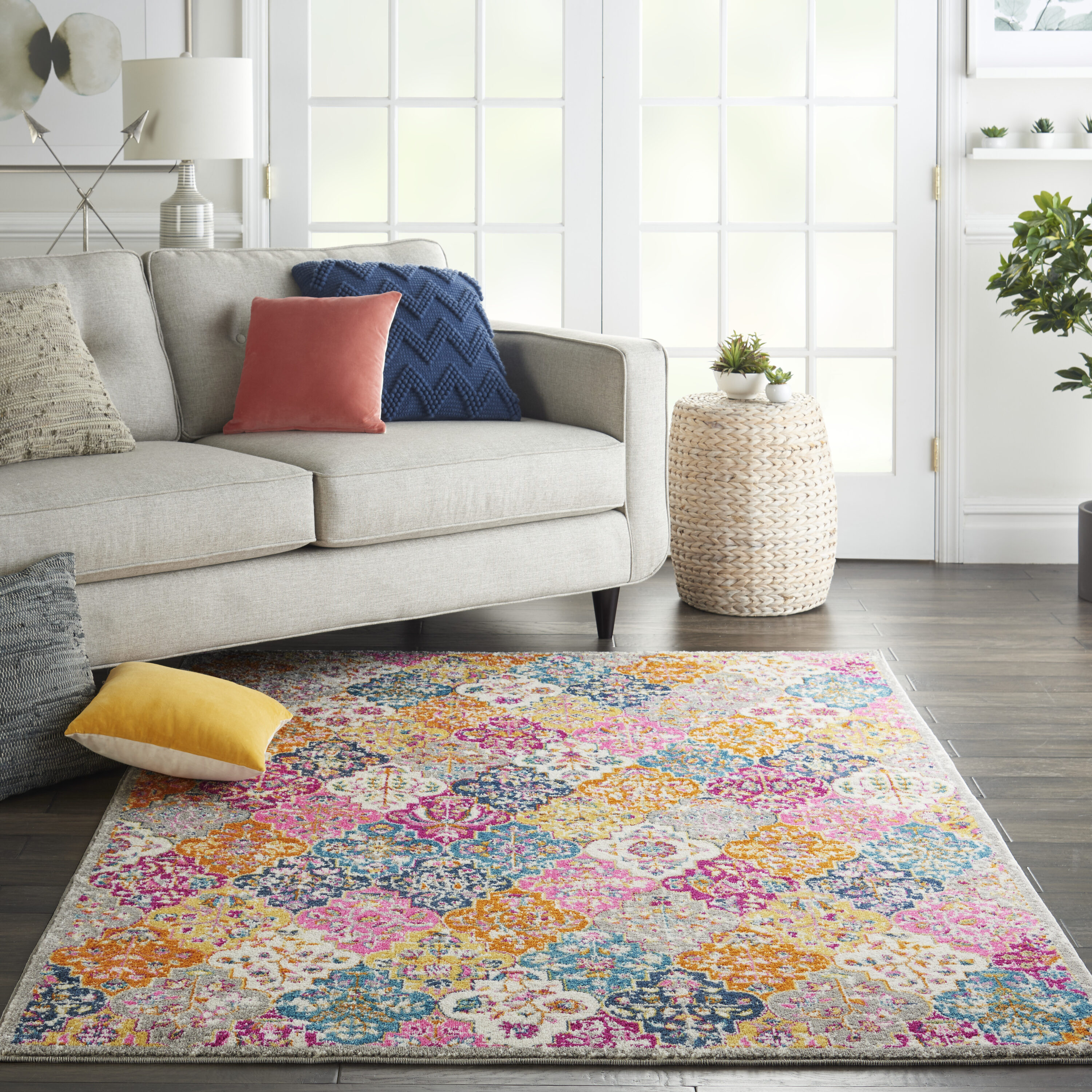 Nourison 99446717382 Passion 4 x 6 (ft) Loomed Multicolor Rectangular Indoor Abstract Area rug