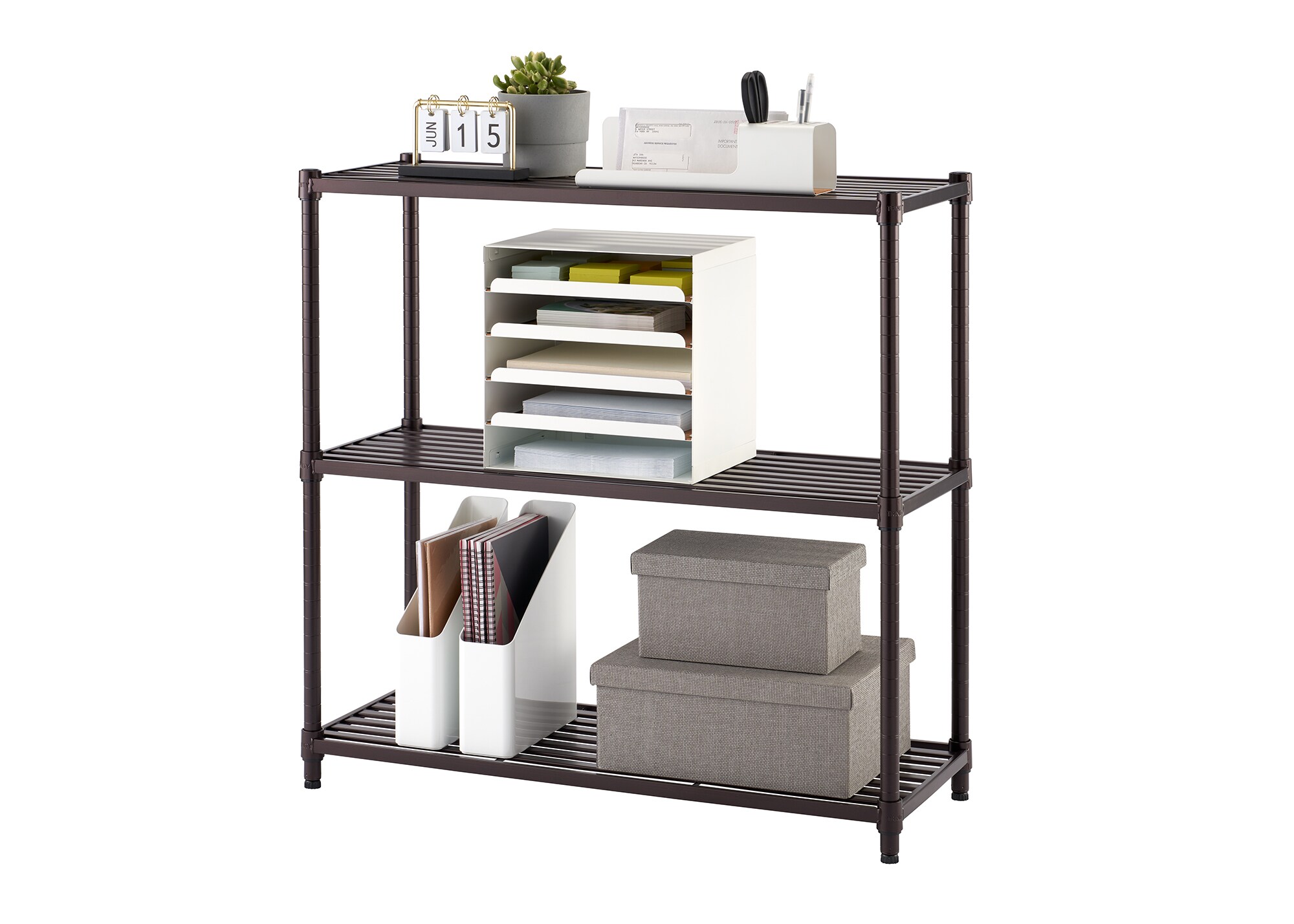 Style Selections 13.4-in D x 23-in W x 30.5-in H 3-Tier Steel Utility Shelving Unit