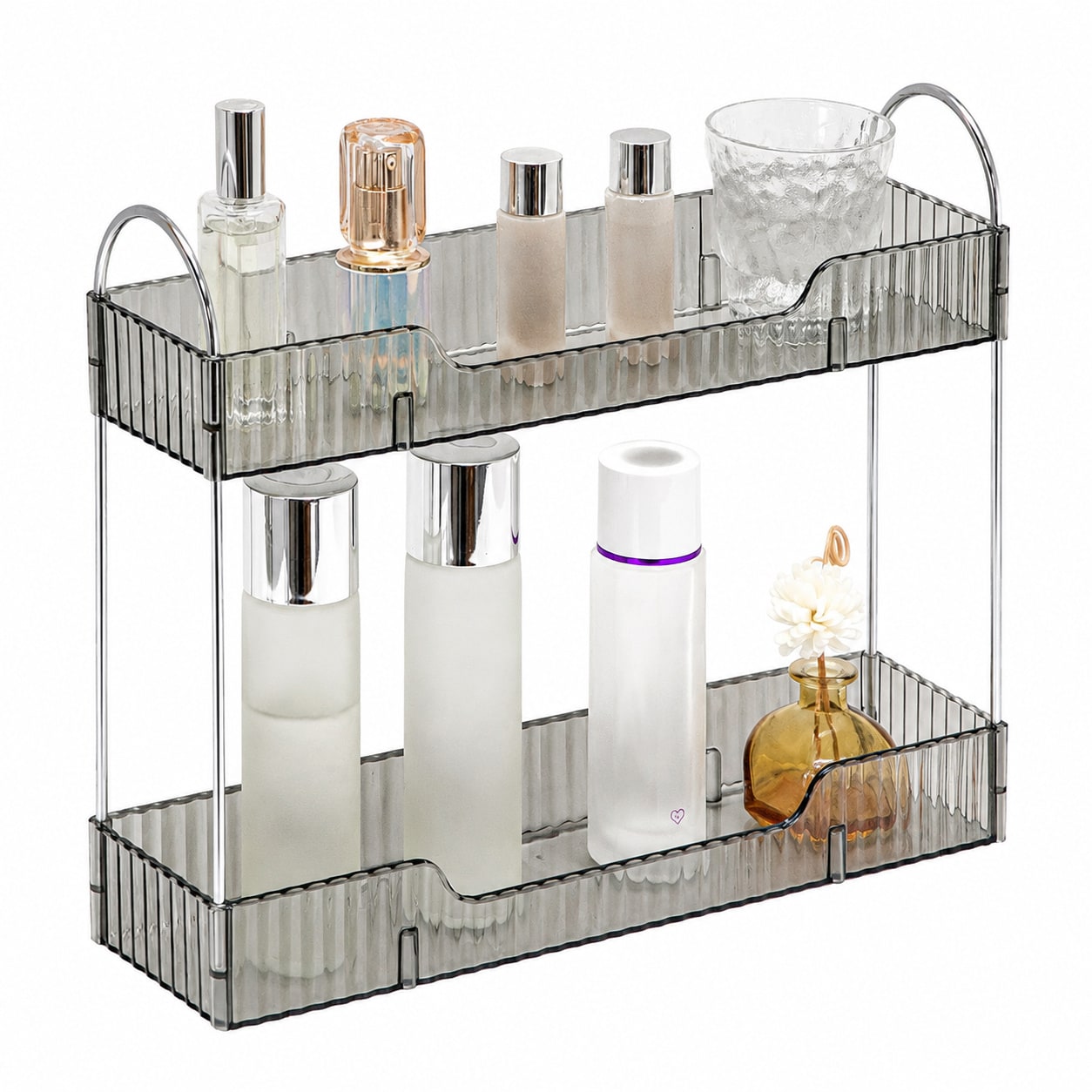 Paradigms Interiors 2 Tiers Narrow Vanity Makeup Organizer Bathroom Countertop Storage Shelf Perfume Holder Spice Rack #514068539735