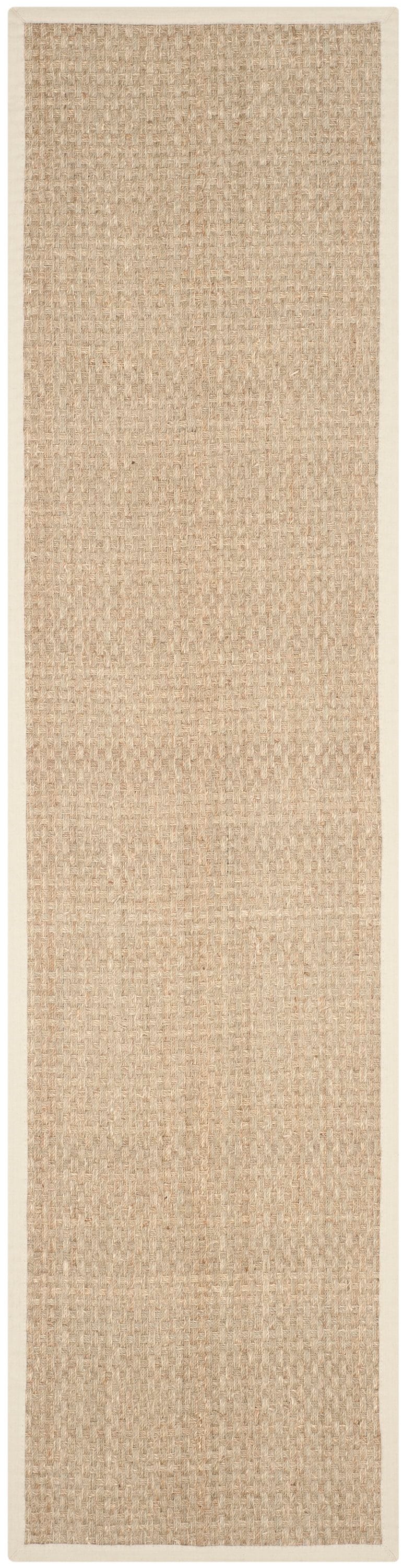 Safavieh NF114J-210 Natural Fiber Hampton 2 x 10 (ft) Loomed Seagrass Natural/Ivory Rectangular Indoor Solid Coastal Runner rug