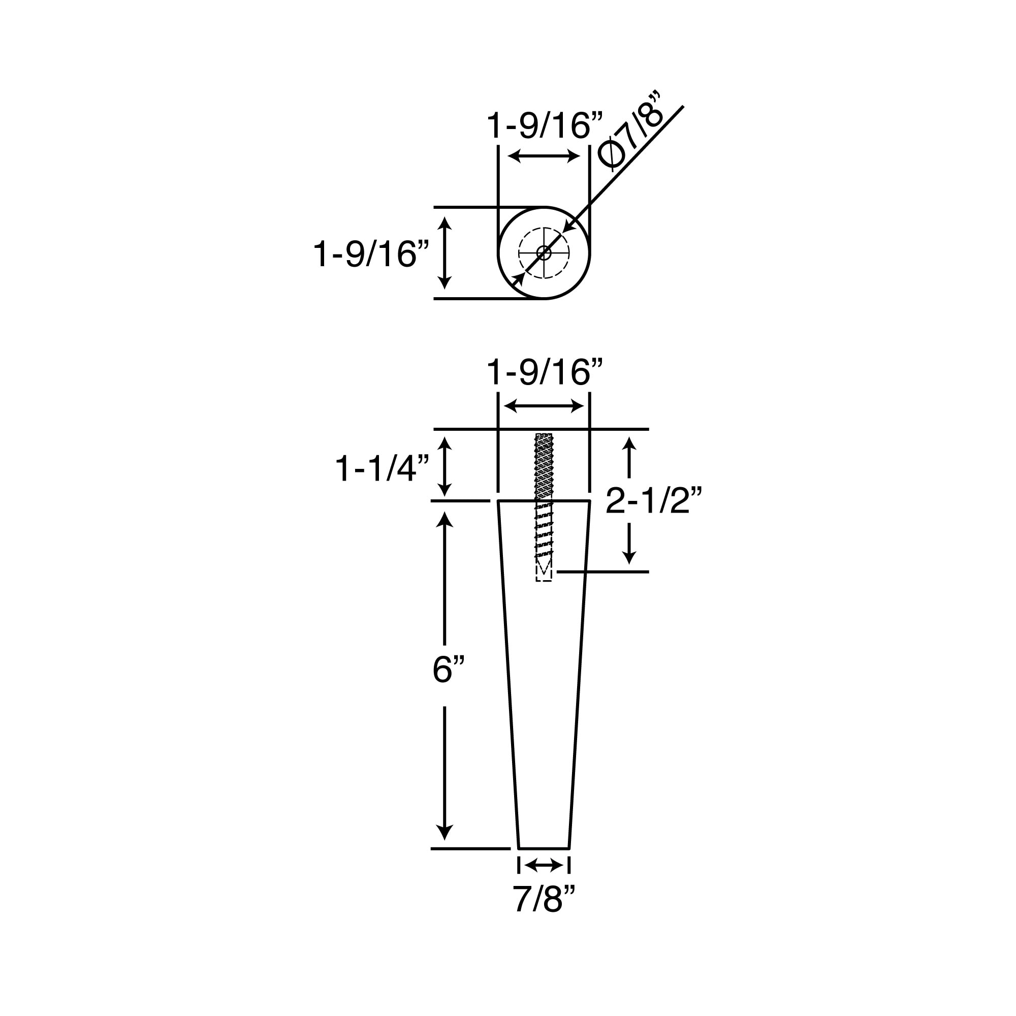 Architectural Products by Outwater WFL23-6-UN-4PK Wood-Table-Legs - View #2