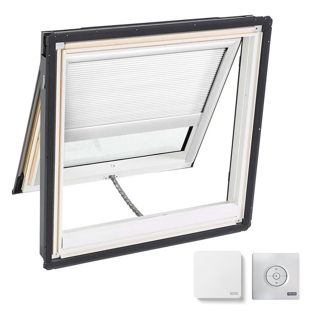 VELUX 21-in x 26.88-in Solar-powered Venting Deck Mount Skylight with Laminated Low-e Argon Glass