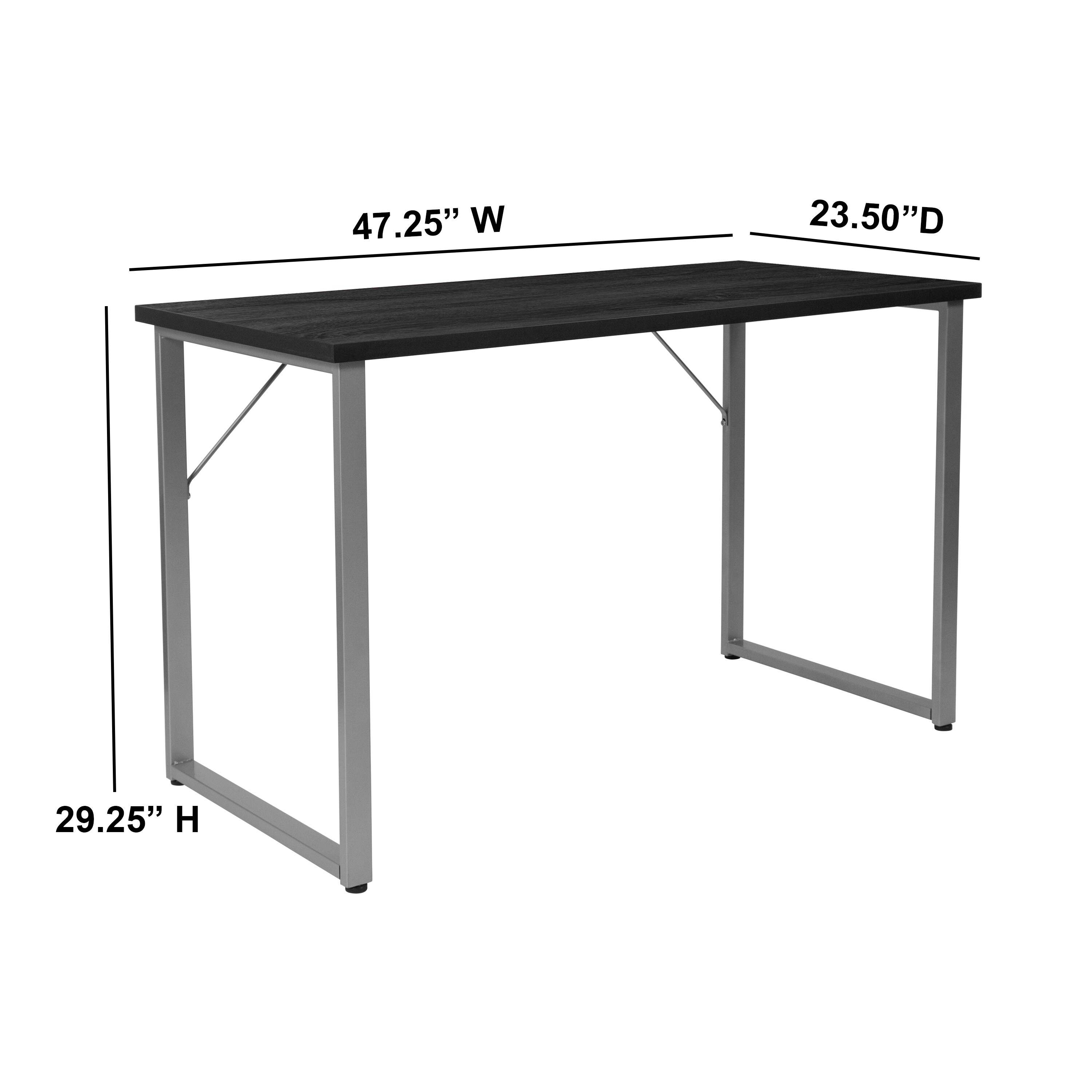 Flash Furniture Harvey 47.25-in Black Modern/Contemporary Computer Desk ...