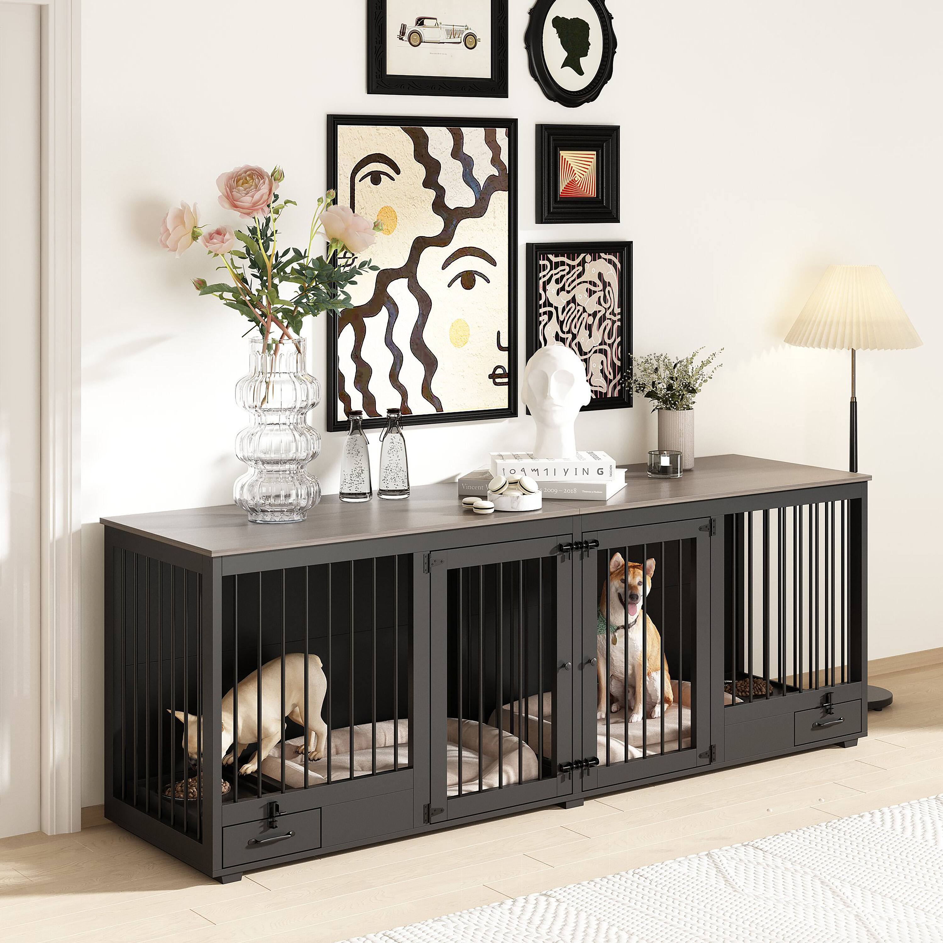 MIDHAM KF150170-03+04 Composite Indoor Large Dog House